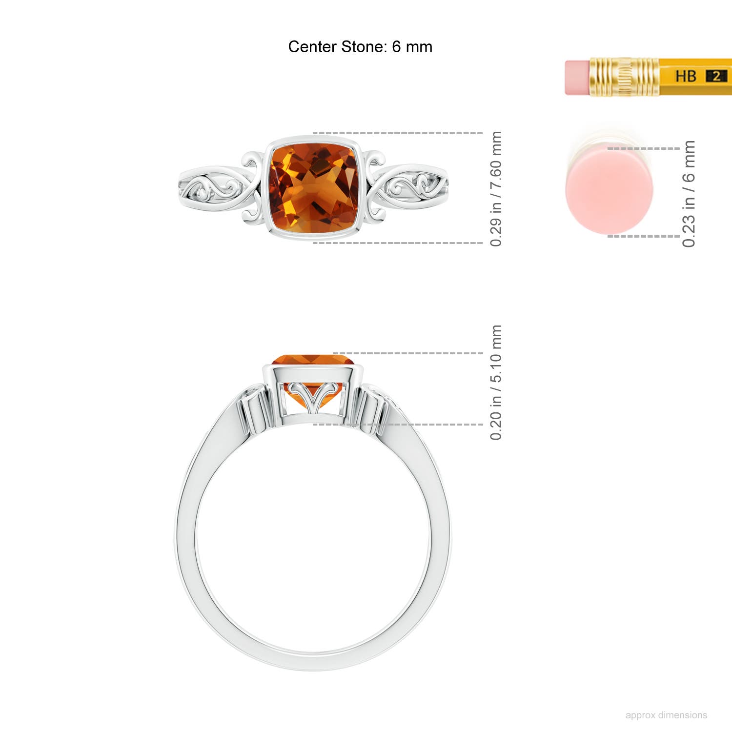 AAAA - Citrine / 0.9 CT / 14 KT White Gold