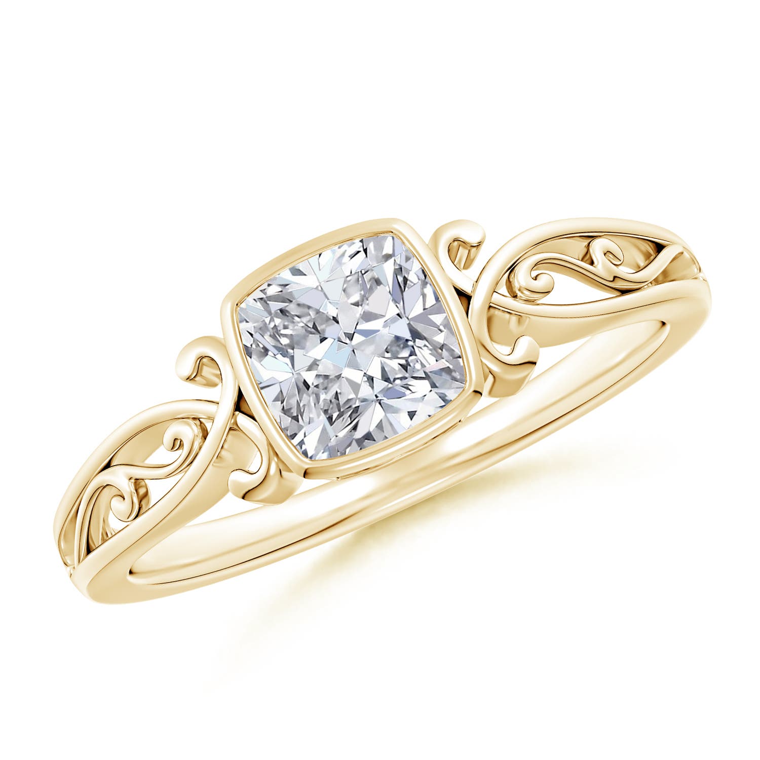 Vintage Style Cushion Diamond Solitaire Ring