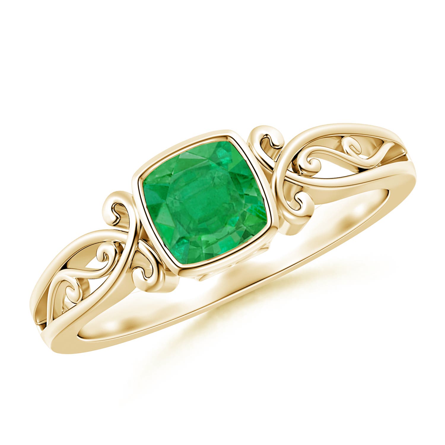 AA - Emerald / 0.55 CT / 14 KT Yellow Gold