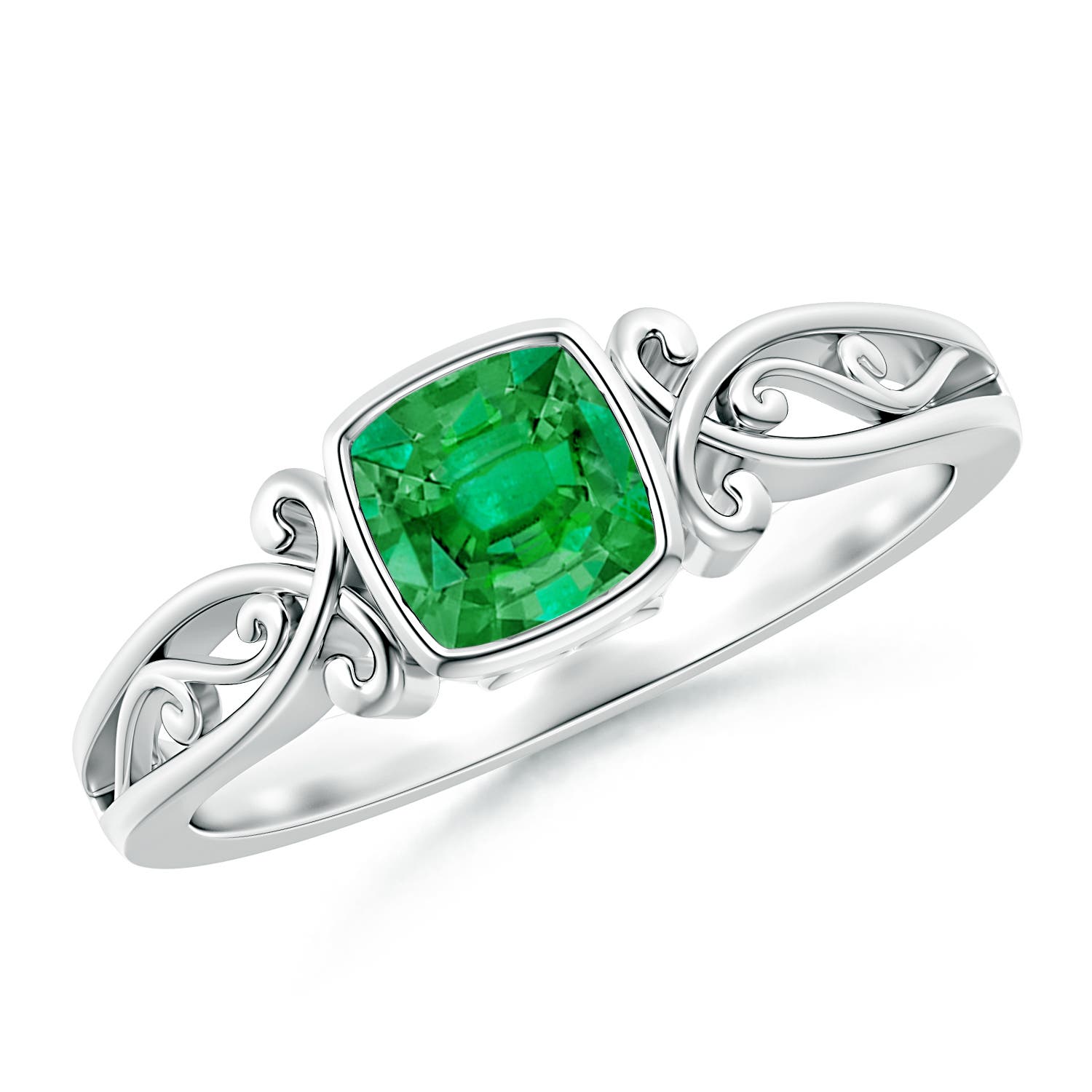 AAA - Emerald / 0.55 CT / 14 KT White Gold
