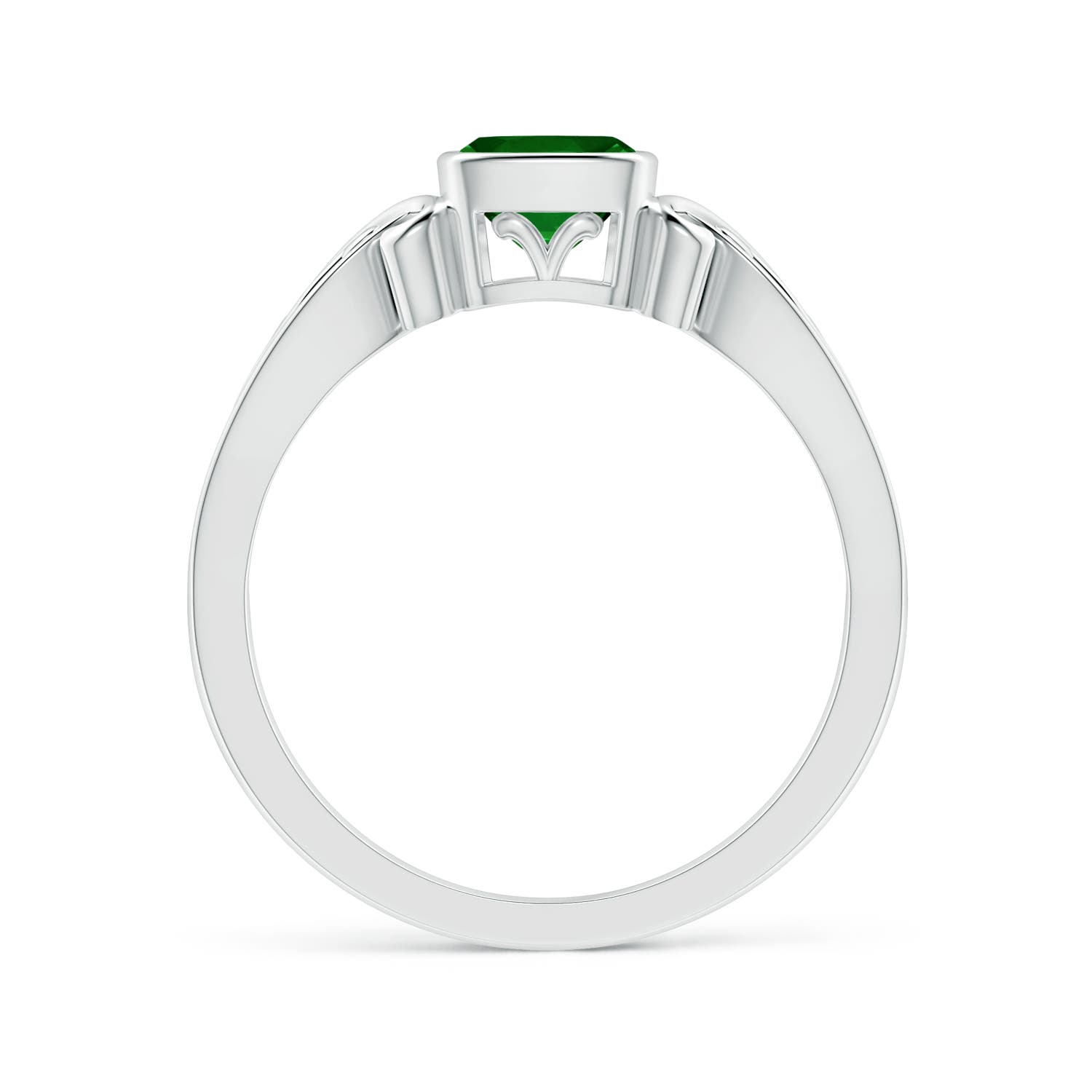 AAAA - Emerald / 0.55 CT / 14 KT White Gold