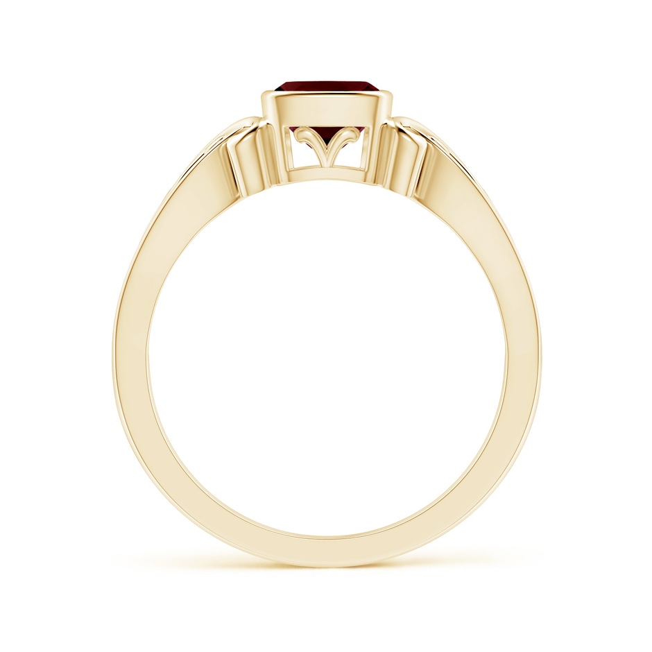 5mm A Vintage Style Cushion Garnet Solitaire Ring in 9K Yellow Gold product image