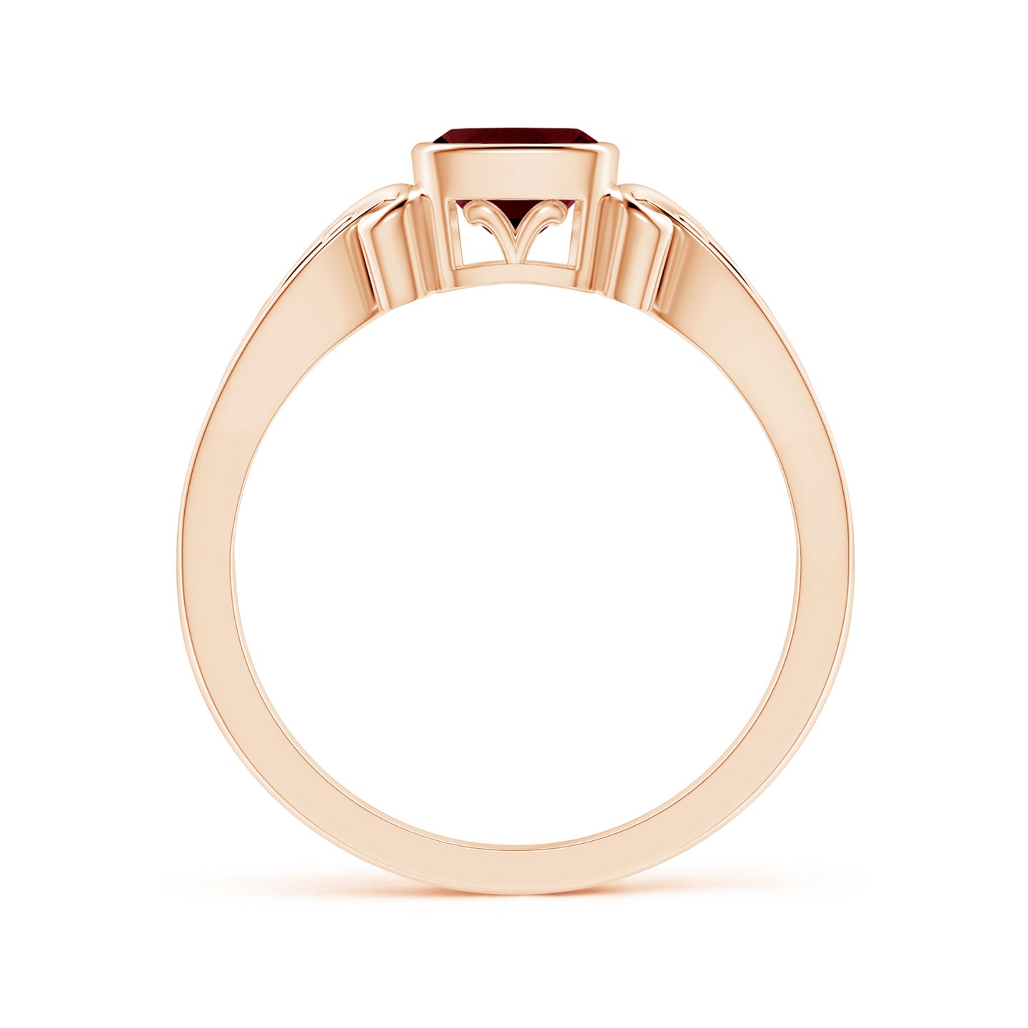 Vintage Style Cushion Garnet Solitaire Ring