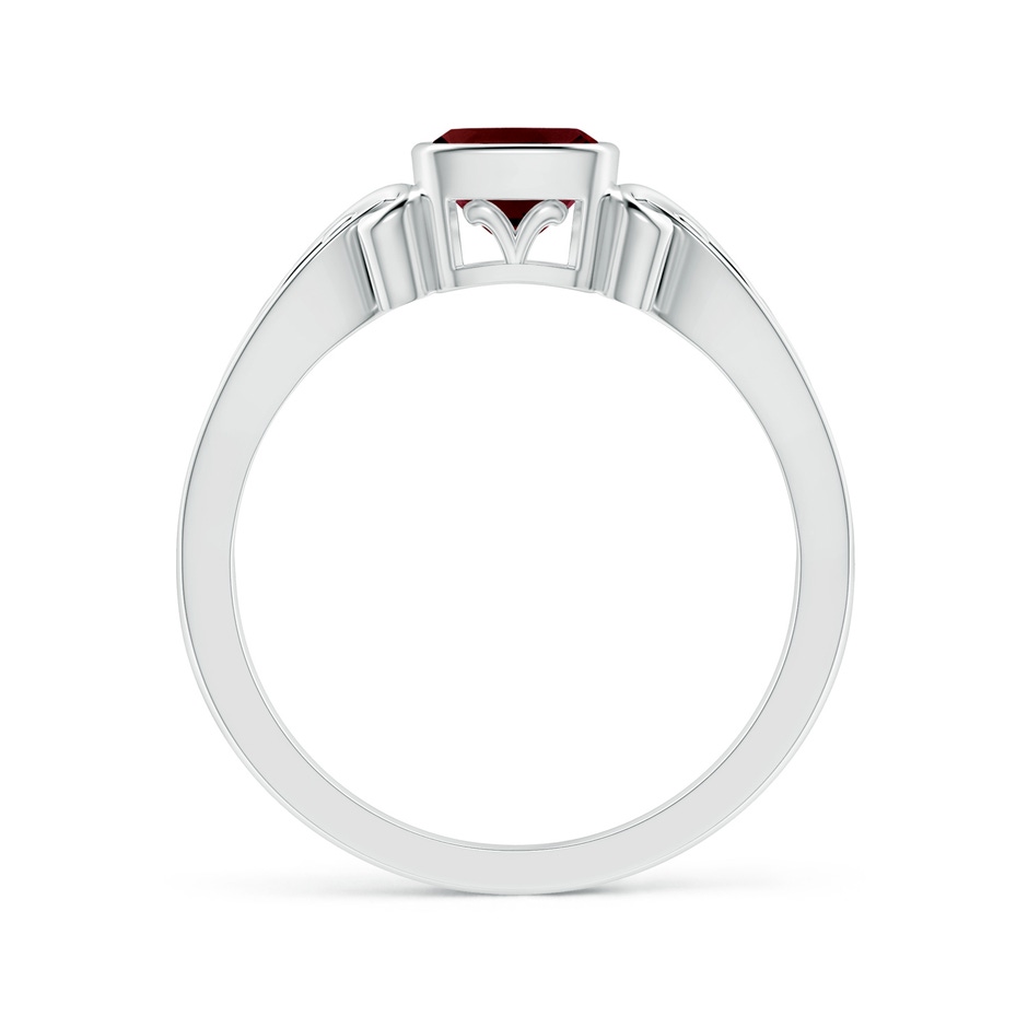 5mm A Vintage Style Cushion Garnet Solitaire Ring in White Gold product image