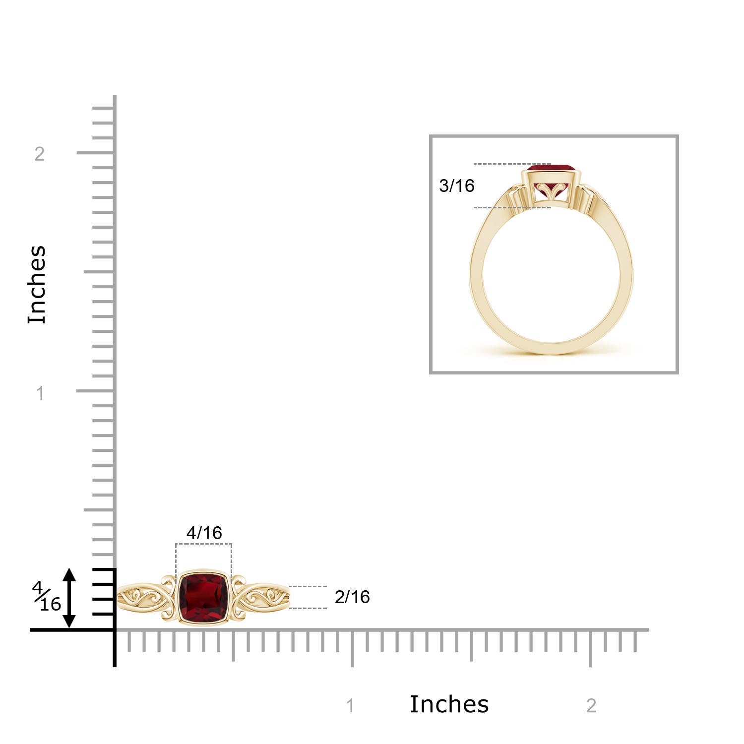 AAA - Garnet / 0.8 CT / 14 KT Yellow Gold