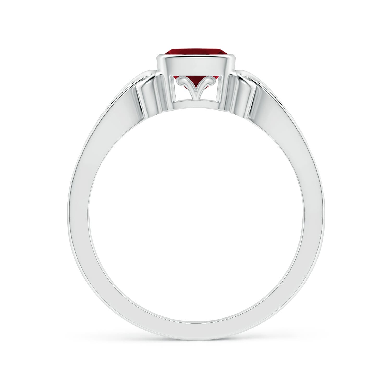 5mm AAAA Vintage Style Cushion Garnet Solitaire Ring in P950 Platinum