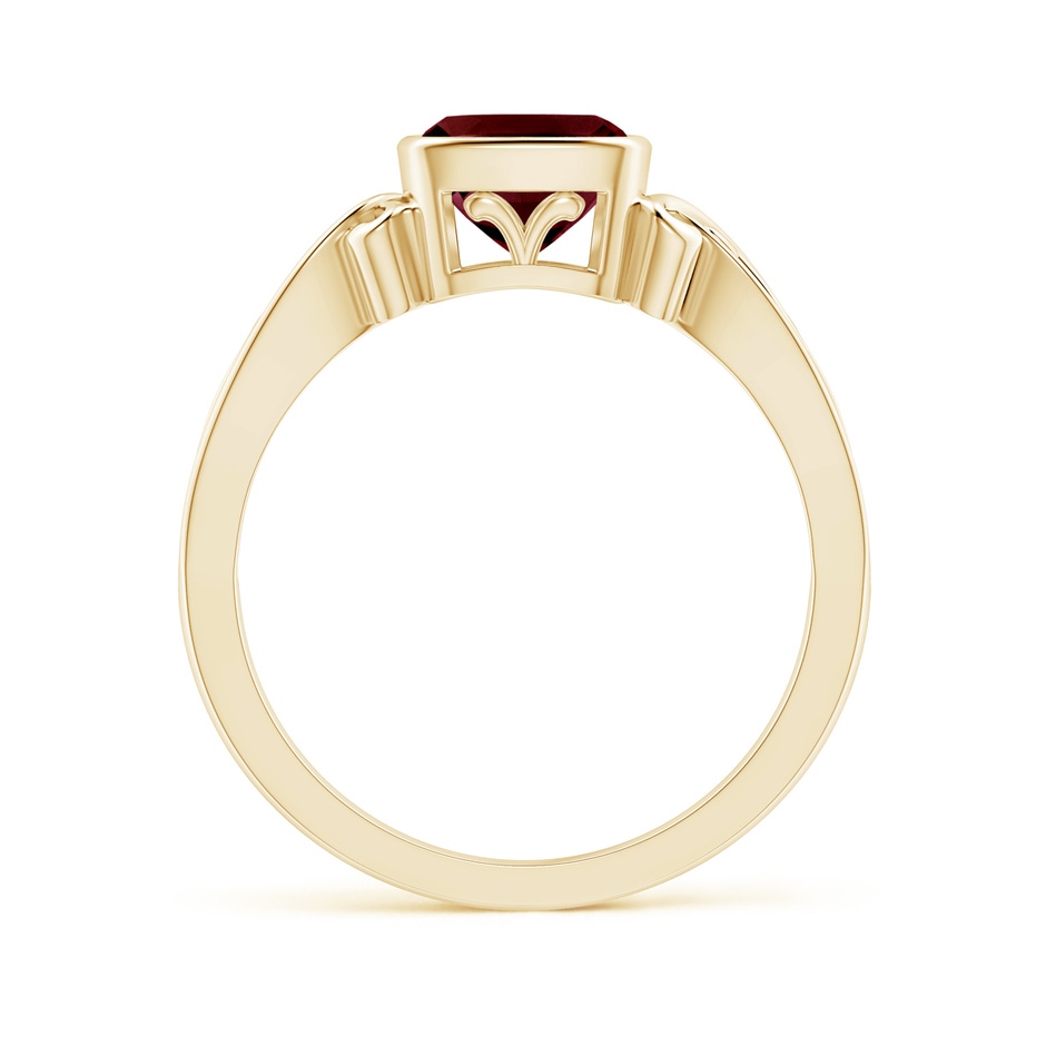 6mm A Vintage Style Cushion Garnet Solitaire Ring in 10K Yellow Gold product image