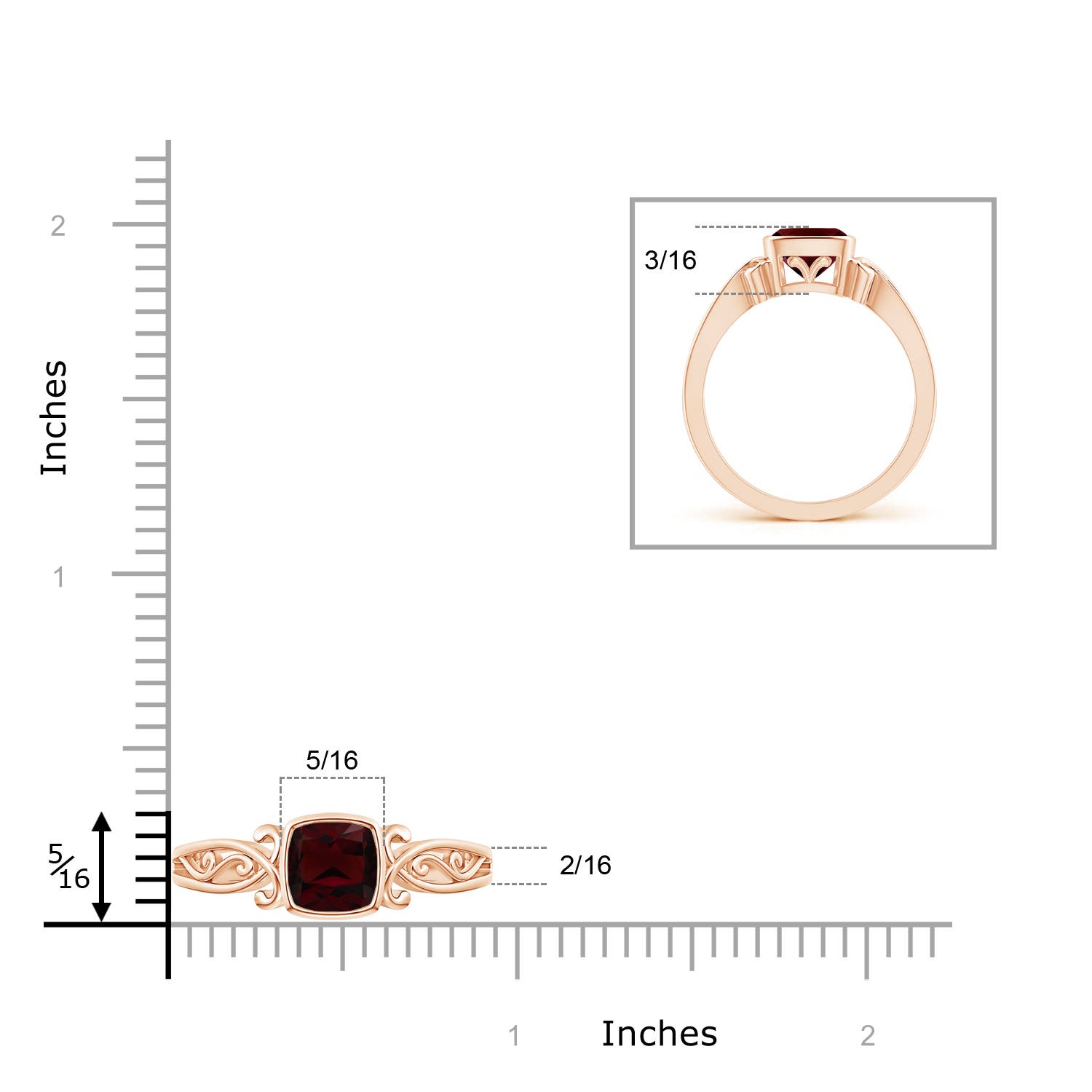 A - Garnet / 1.25 CT / 14 KT Rose Gold