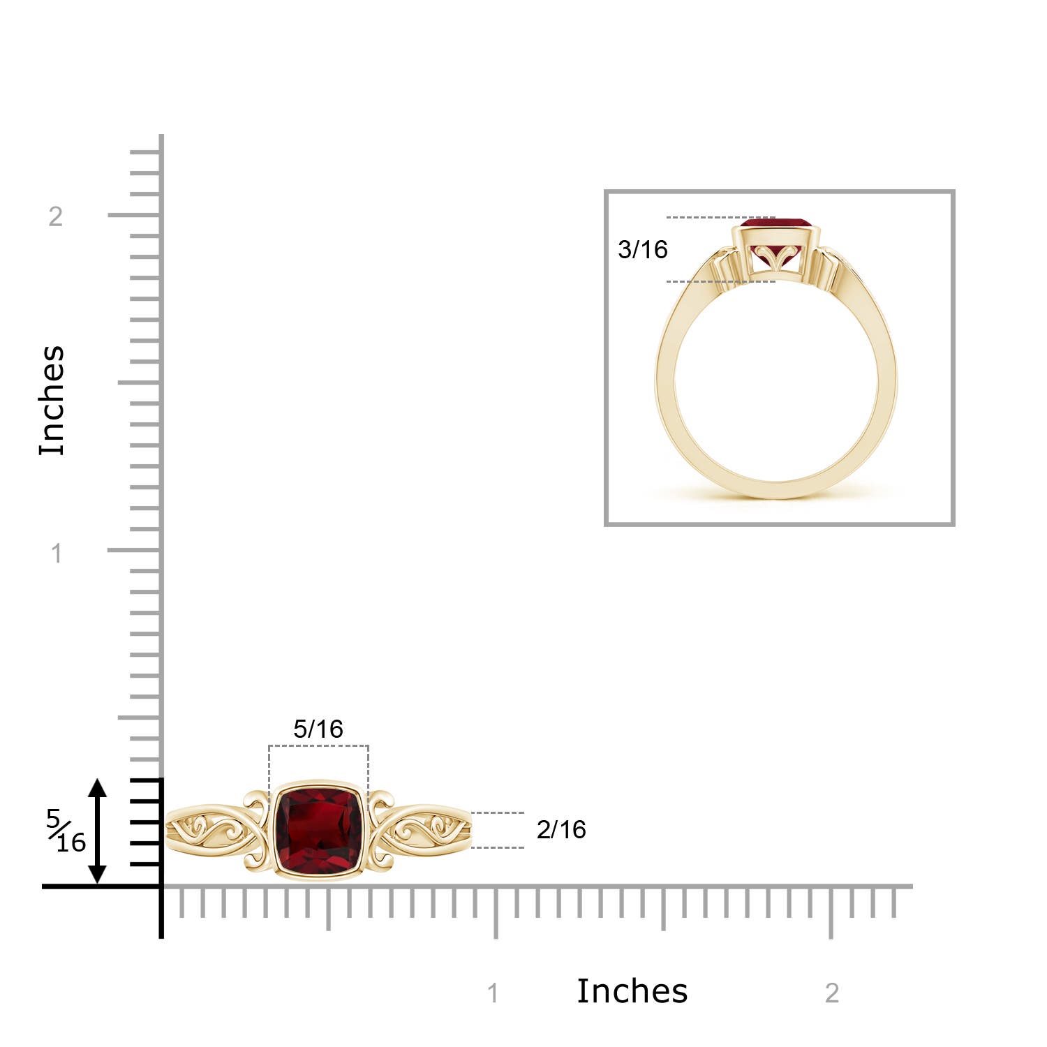 AAA - Garnet / 1.25 CT / 14 KT Yellow Gold