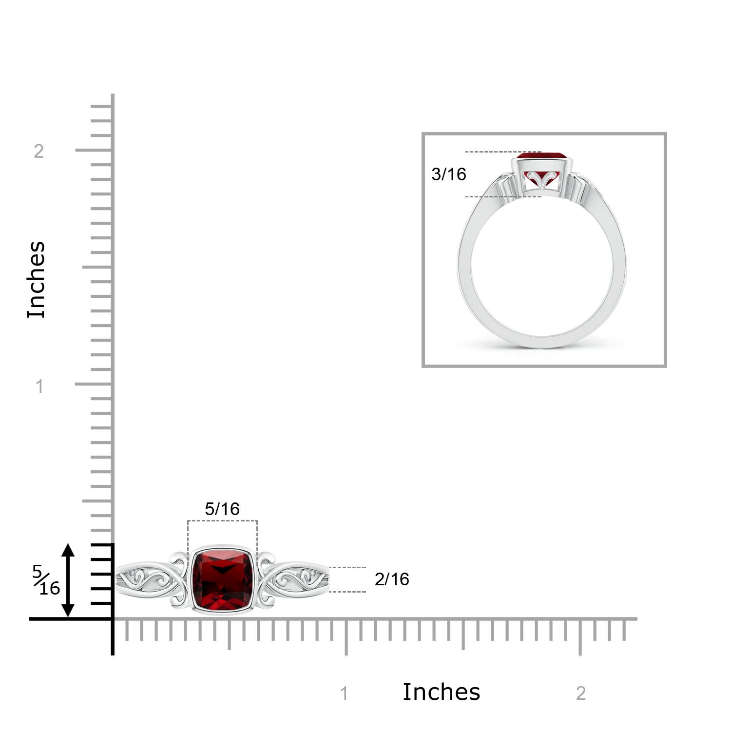 AAAA - Garnet / 1.25 CT / 14 KT White Gold