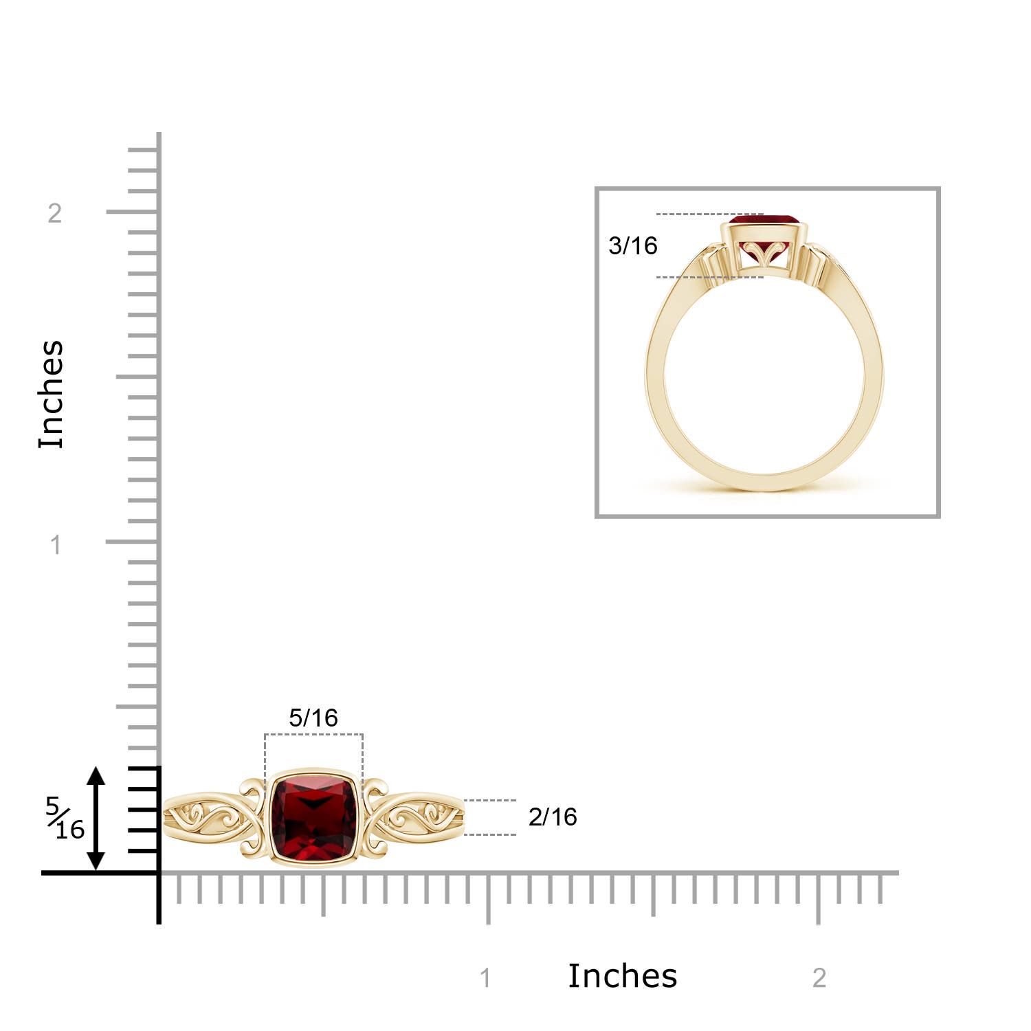 AAAA - Garnet / 1.25 CT / 14 KT Yellow Gold