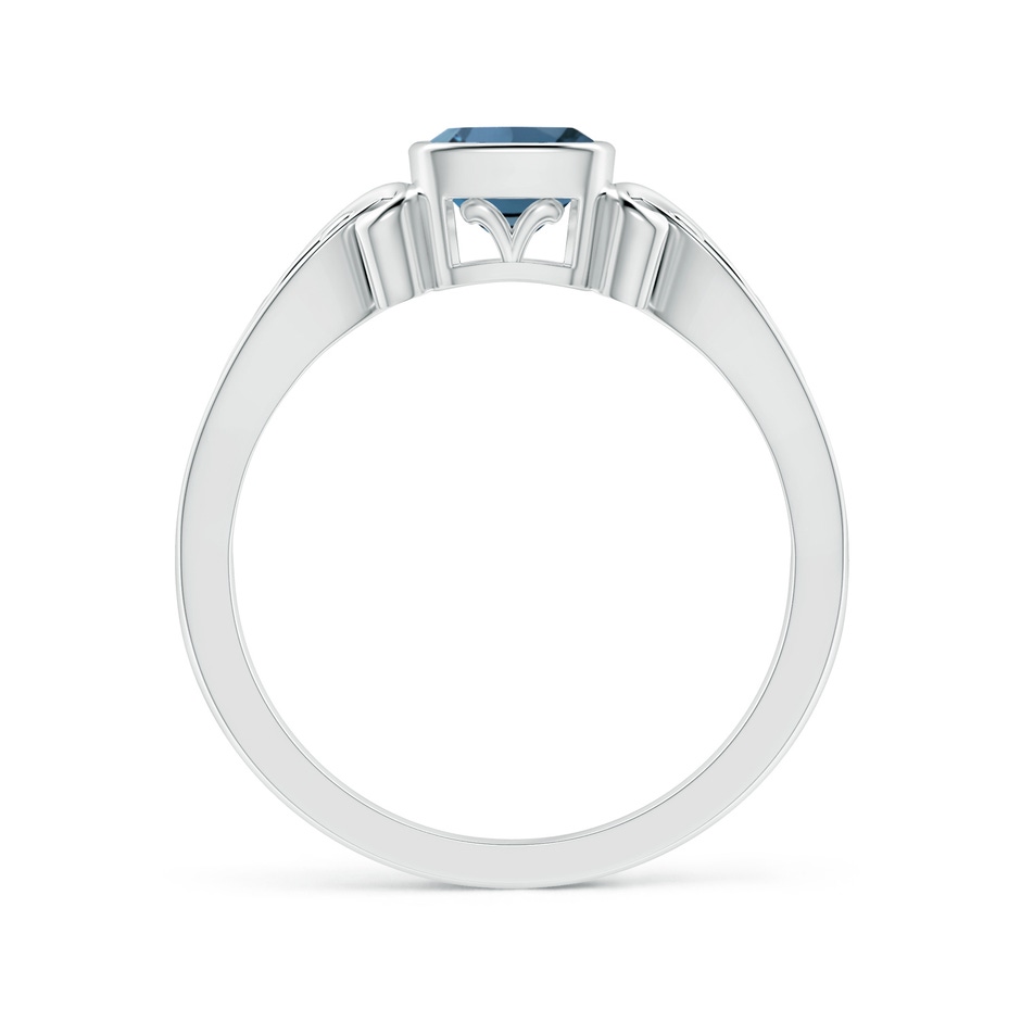 5mm A Vintage Style Cushion London Blue Topaz Solitaire Ring in P950 Platinum product image