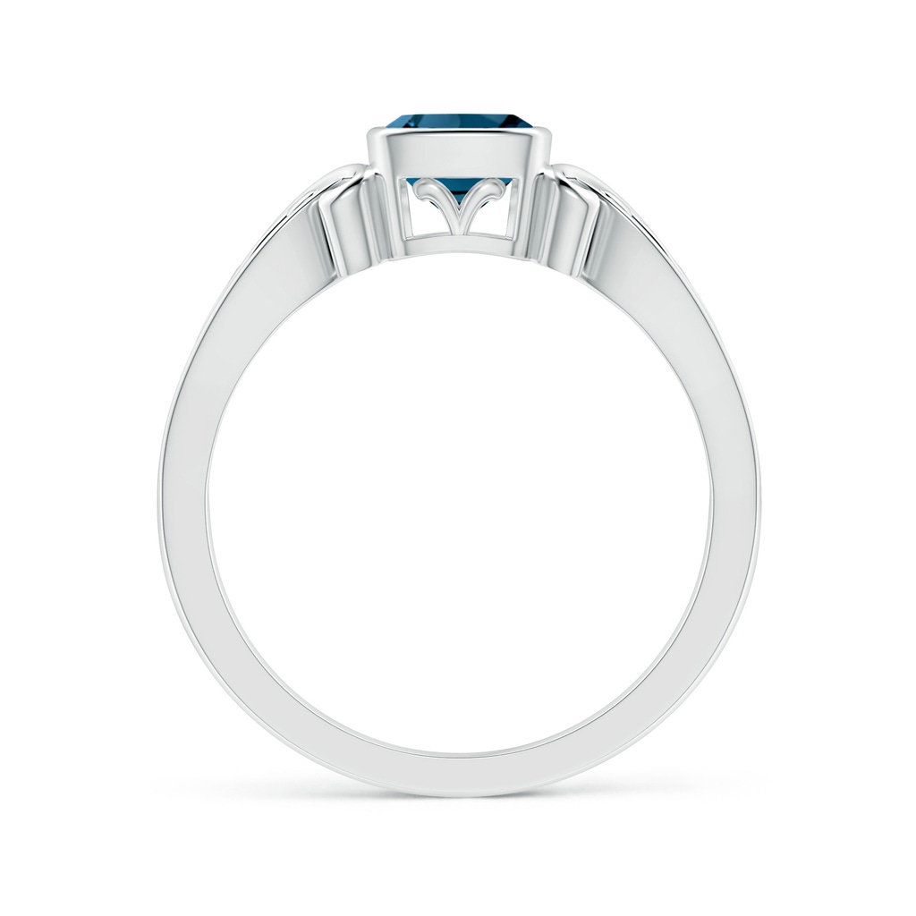 5mm AAAA Vintage Style Cushion London Blue Topaz Solitaire Ring in P950 Platinum Product Image