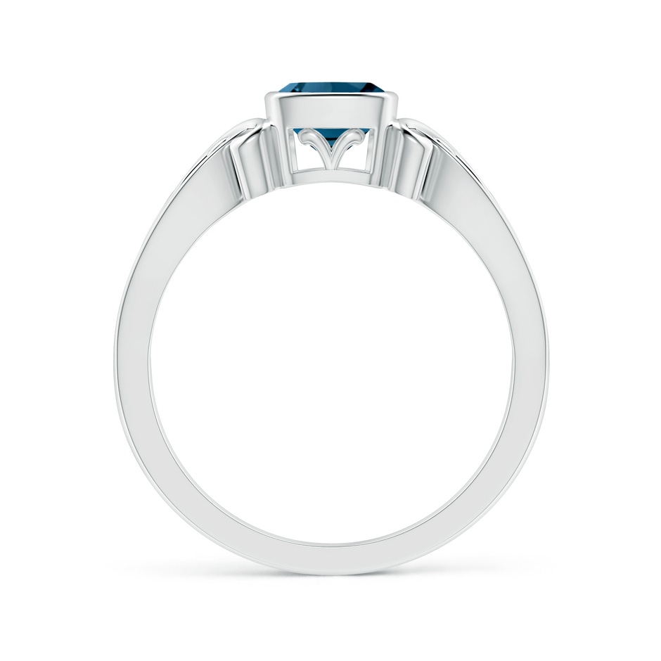 5mm AAAA Vintage Style Cushion London Blue Topaz Solitaire Ring in P950 Platinum product image