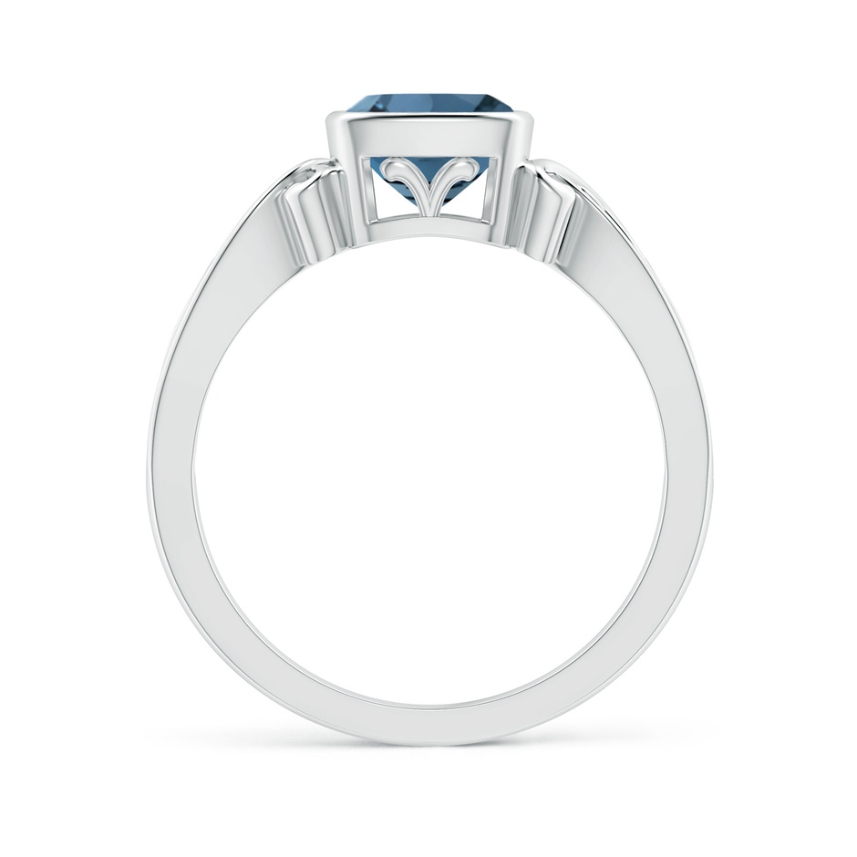 6mm A Vintage Style Cushion London Blue Topaz Solitaire Ring in P950 Platinum product image
