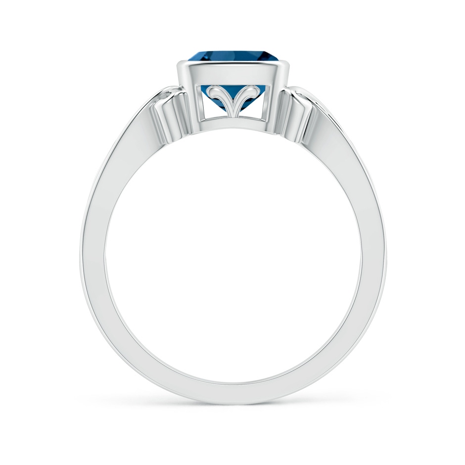 6mm AAA Vintage Style Cushion London Blue Topaz Solitaire Ring in White Gold product image