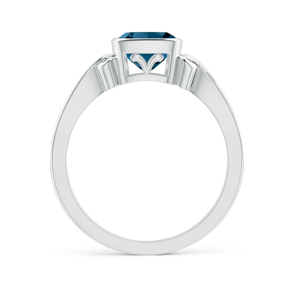 6mm AAAA Vintage Style Cushion London Blue Topaz Solitaire Ring in White Gold product image