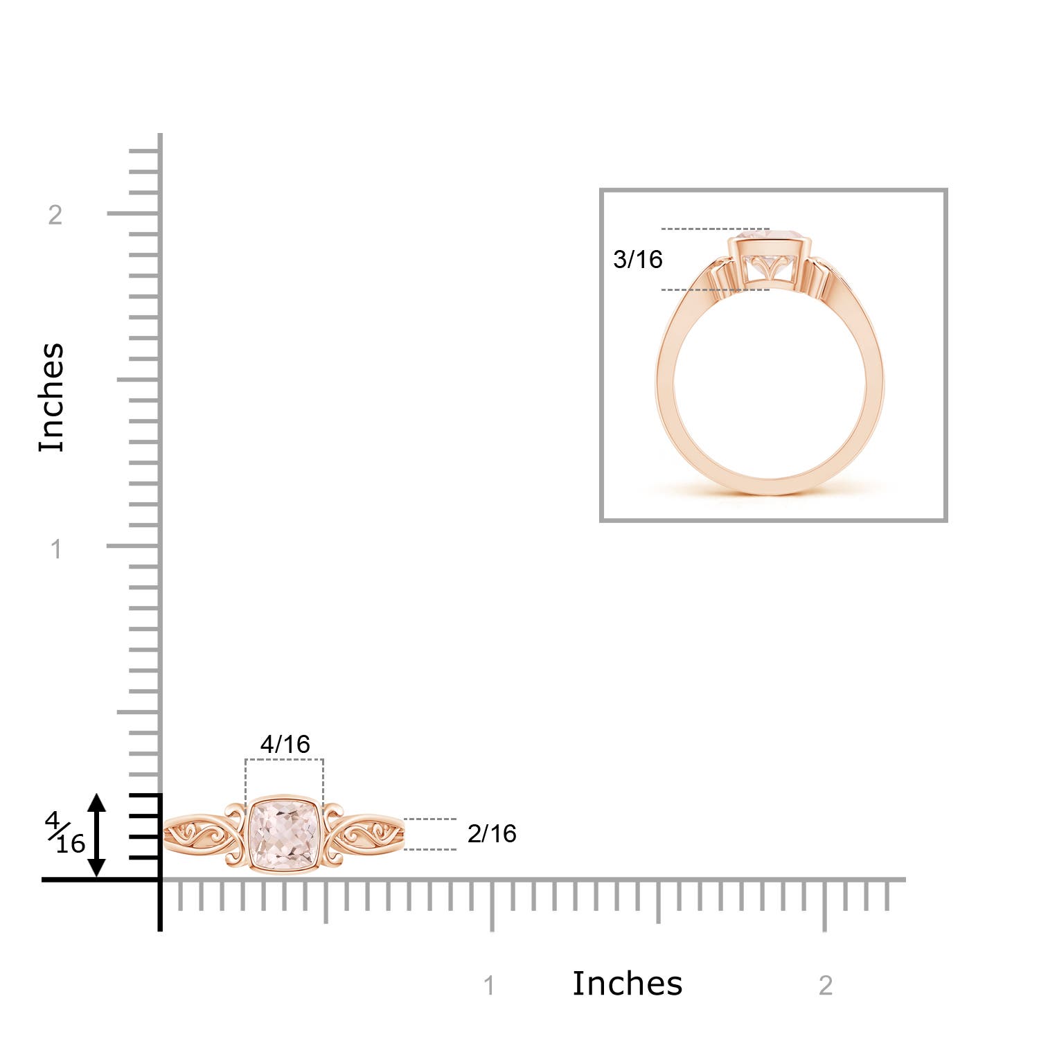 A - Morganite / 0.45 CT / 14 KT Rose Gold