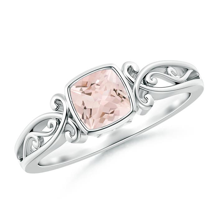 AA - Morganite / 0.45 CT / 14 KT White Gold