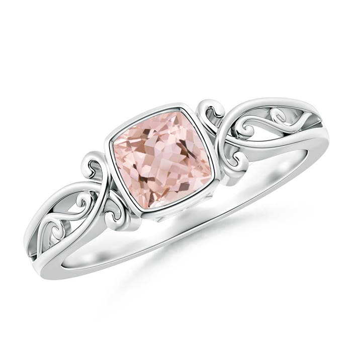 AAAA - Morganite / 0.45 CT / 14 KT White Gold