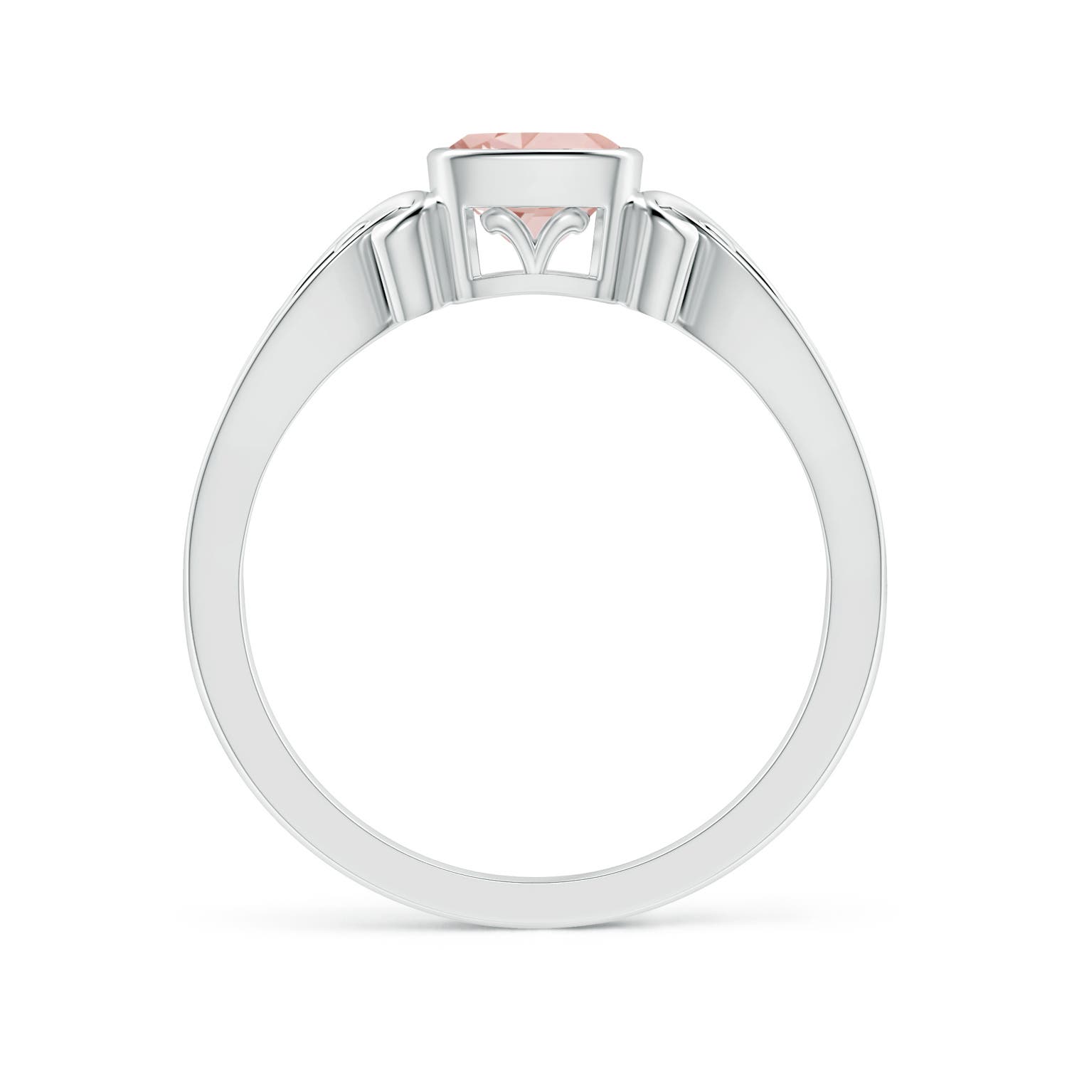 AAAA - Morganite / 0.45 CT / 14 KT White Gold