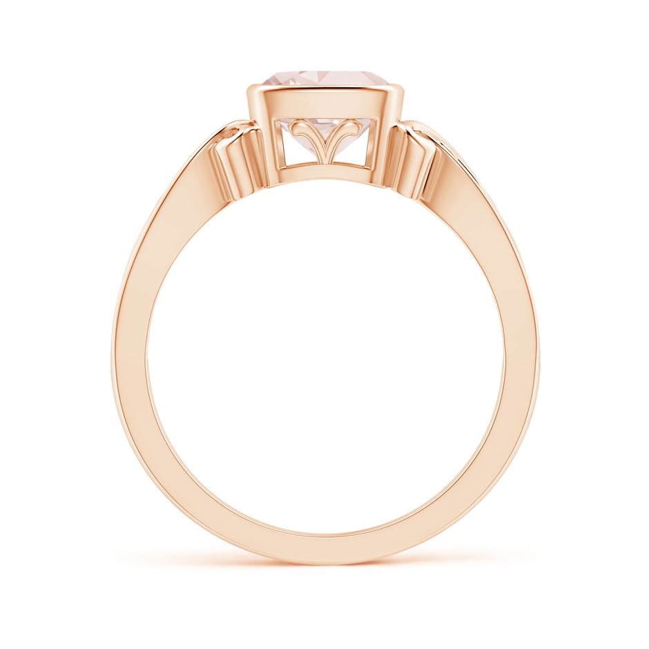 6mm A Vintage Style Cushion Morganite Solitaire Ring in Rose Gold side-1