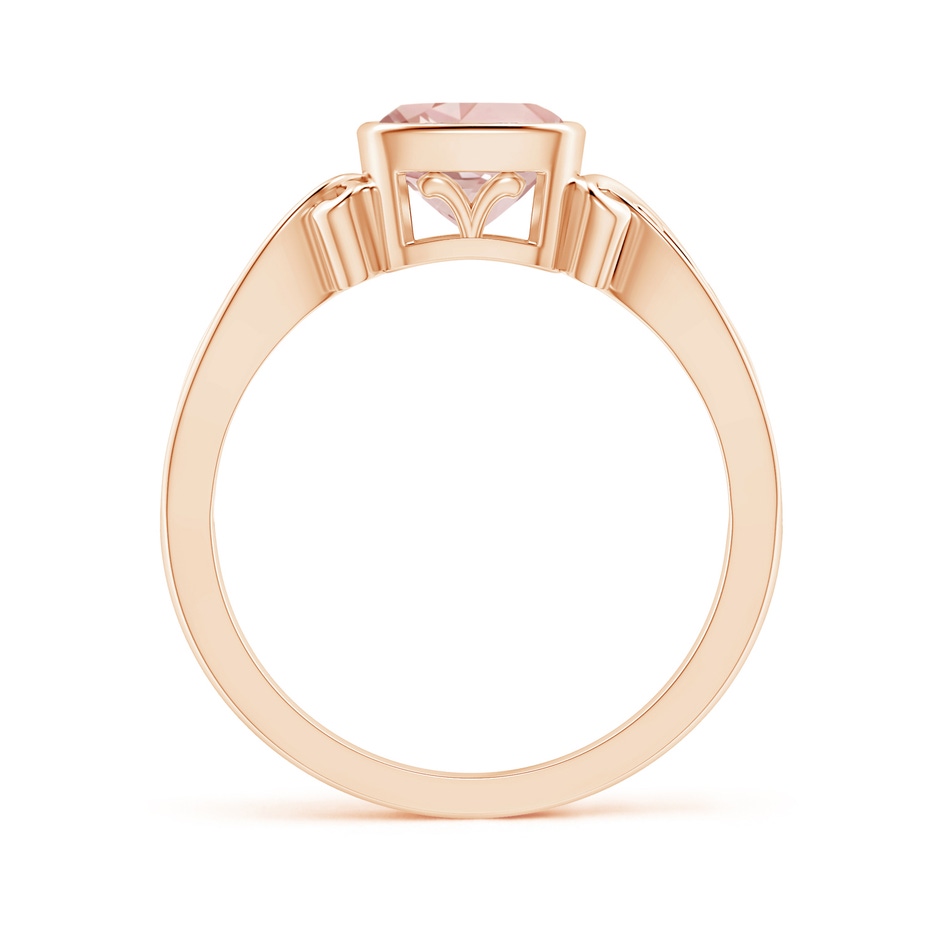 6mm AAAA Vintage Style Cushion Morganite Solitaire Ring in Rose Gold side-1