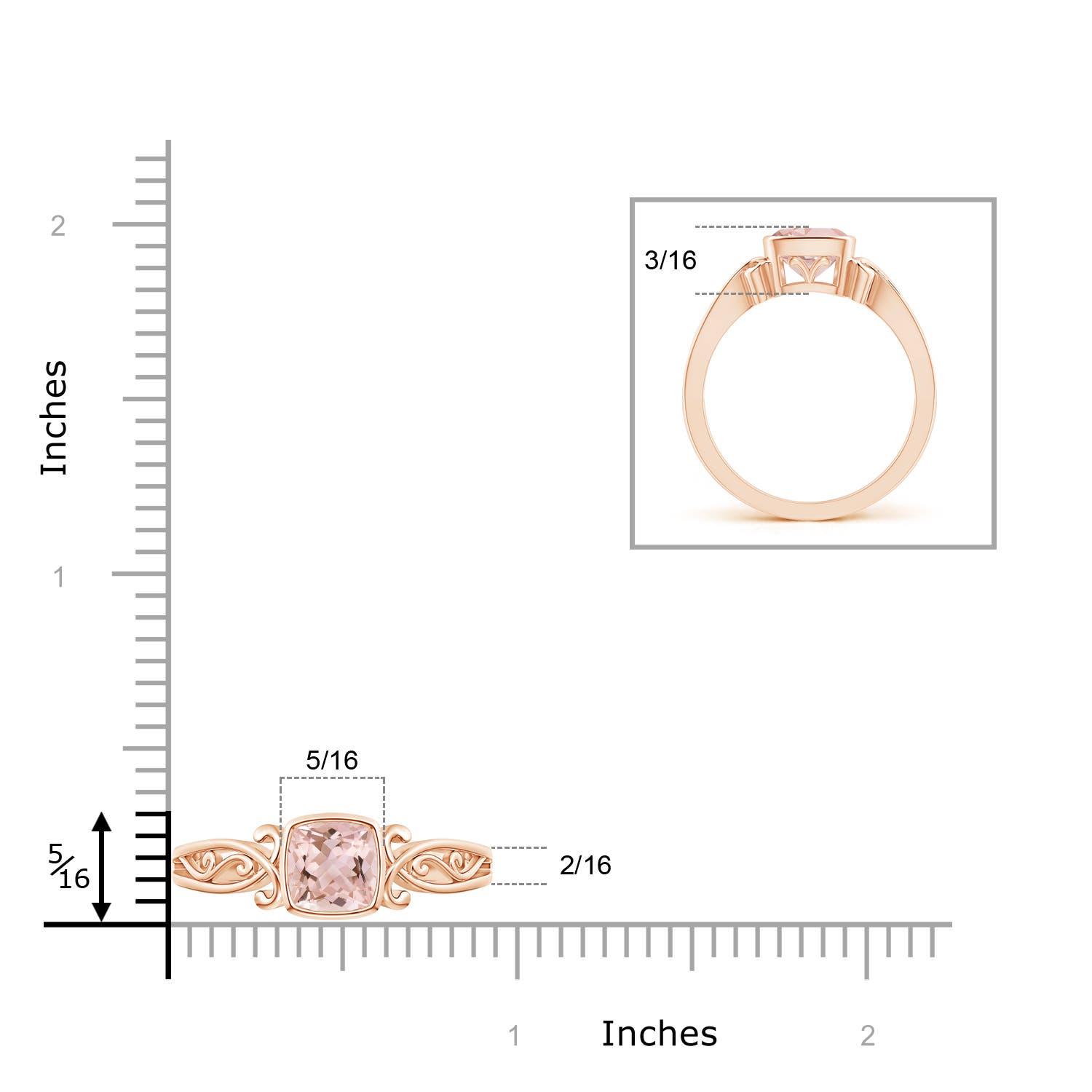 AAAA - Morganite / 0.75 CT / 14 KT Rose Gold