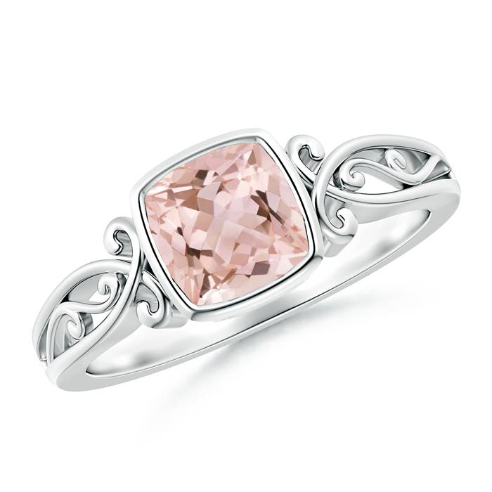 AAAA - Morganite / 0.75 CT / 14 KT White Gold