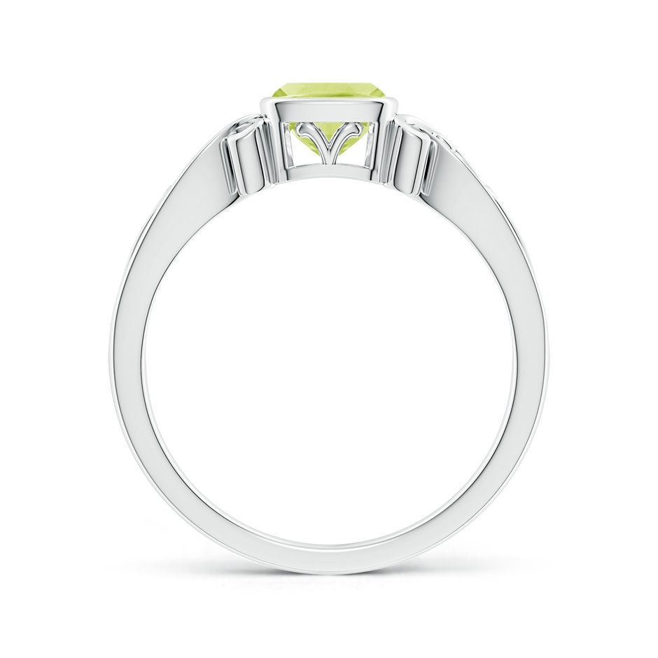 5mm A Vintage Style Cushion Peridot Solitaire Ring in P950 Platinum side 199