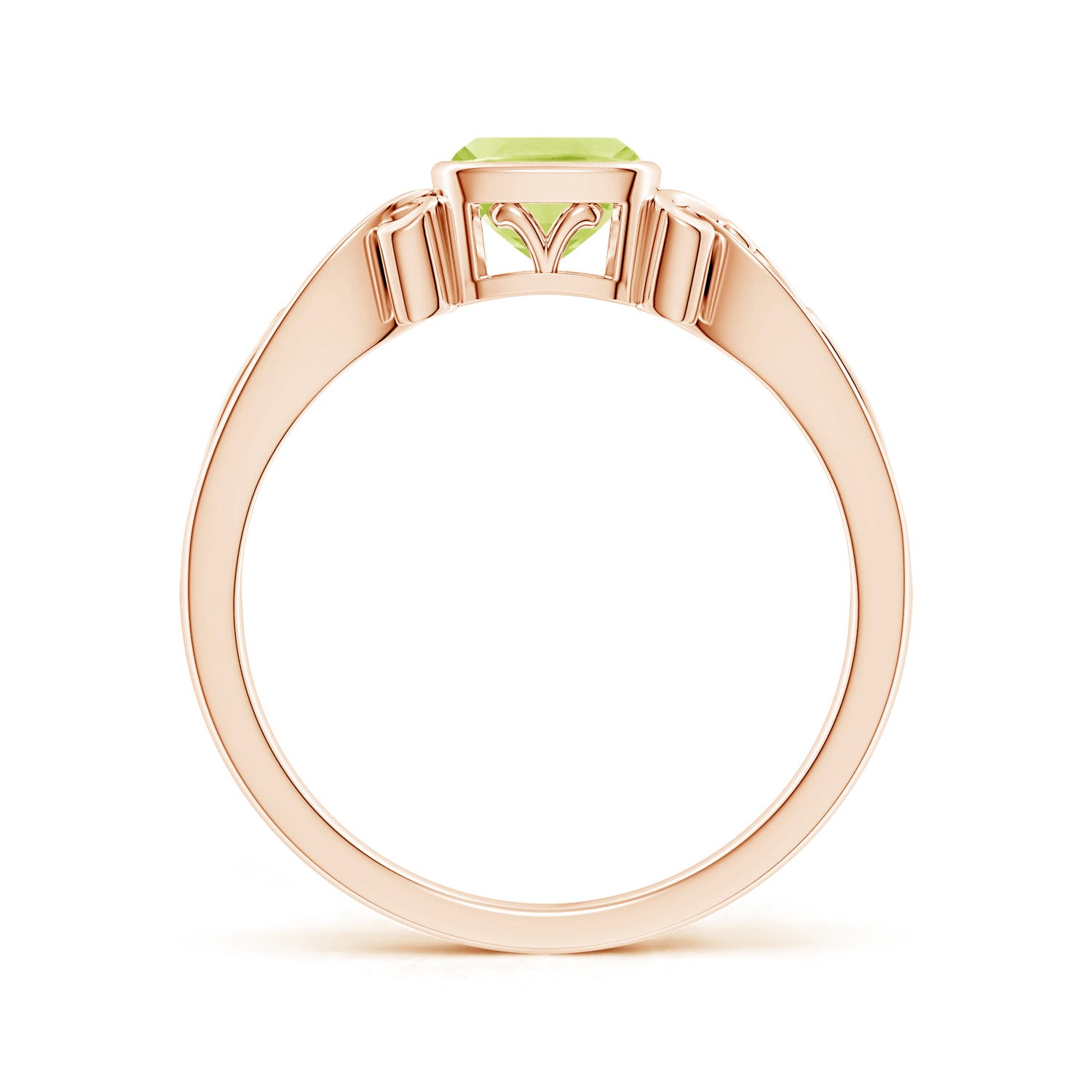 A - Peridot / 0.6 CT / 14 KT Rose Gold