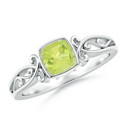 Vintage Inspired White Gold Peridot Rings