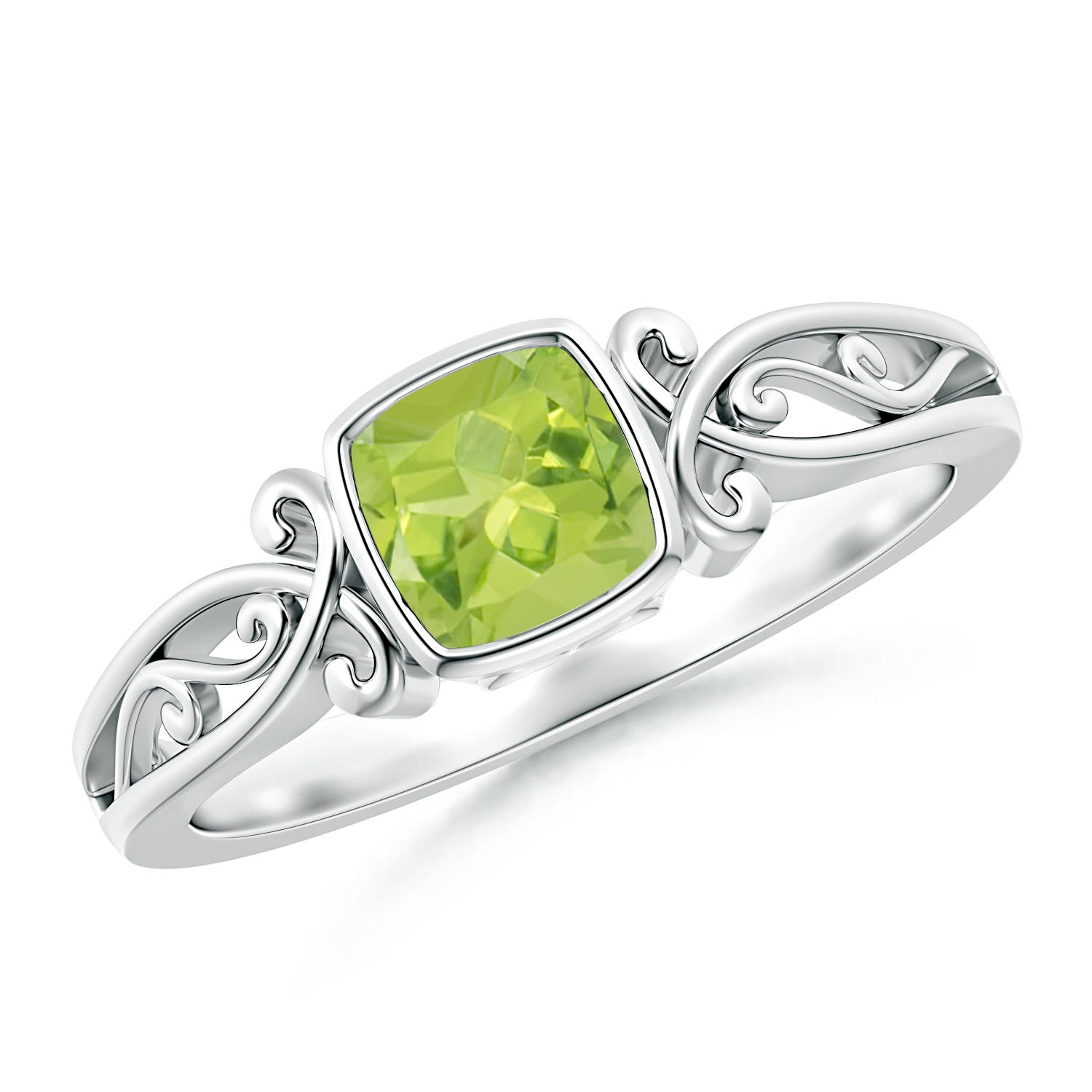 AA - Peridot / 0.6 CT / 14 KT White Gold