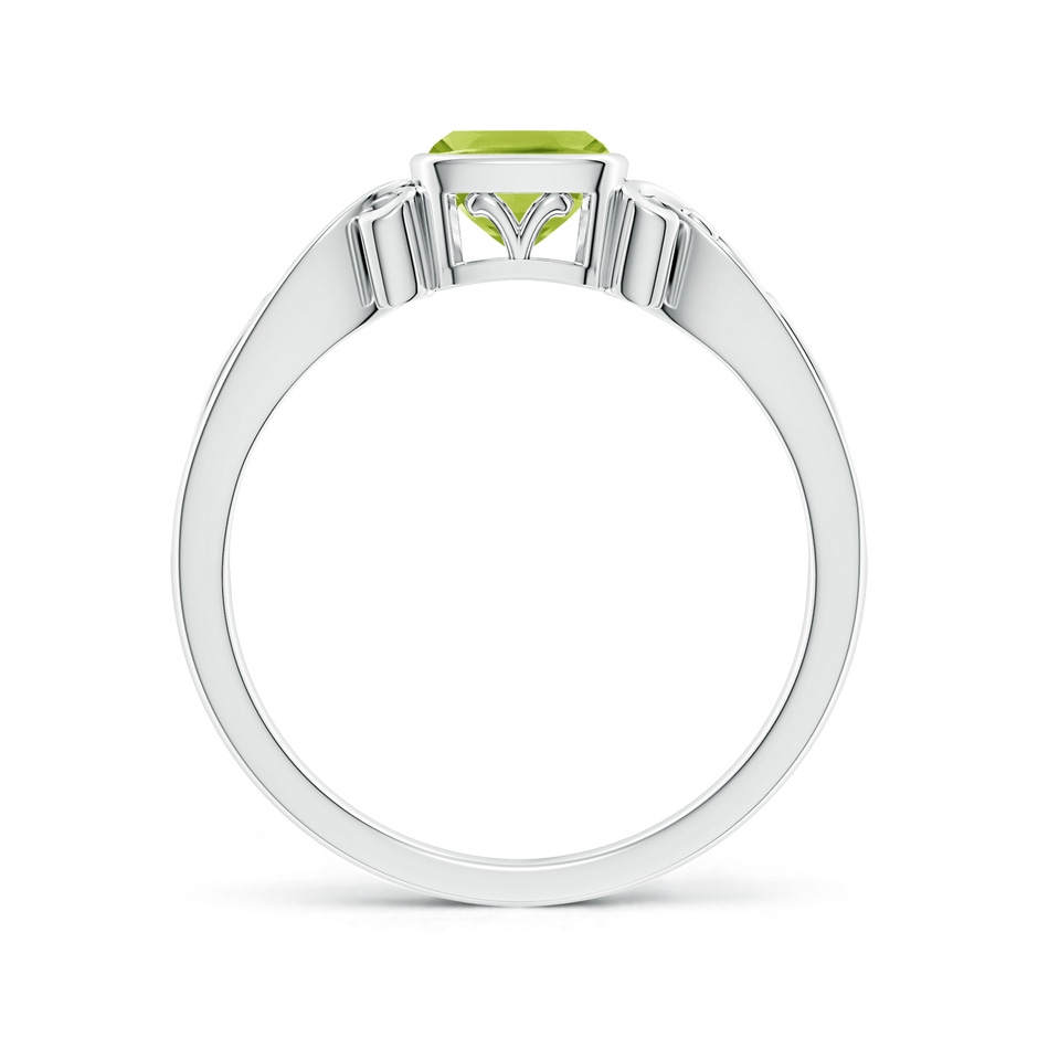 5mm AA Vintage Style Cushion Peridot Solitaire Ring in White Gold side 199