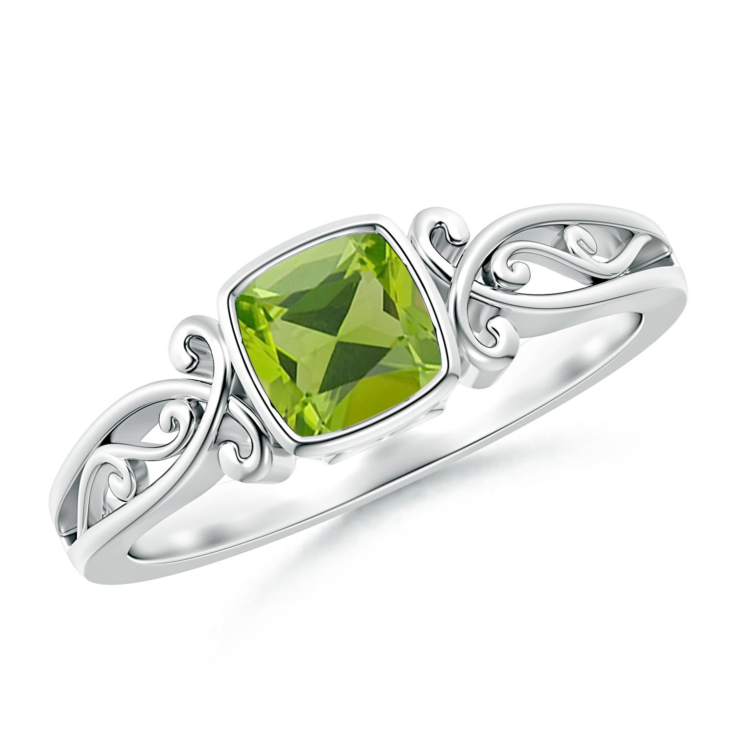 AAA - Peridot / 0.6 CT / 14 KT White Gold