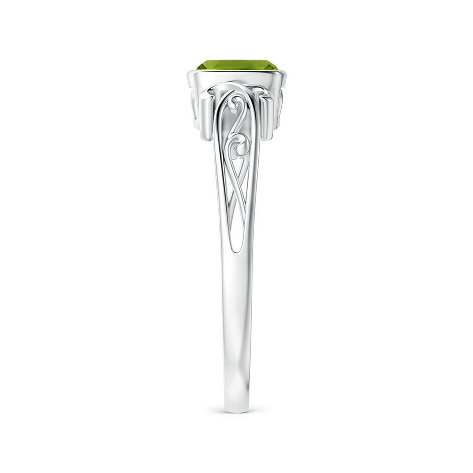 5mm AAAA Vintage Style Cushion Peridot Solitaire Ring in P950 Platinum side 299