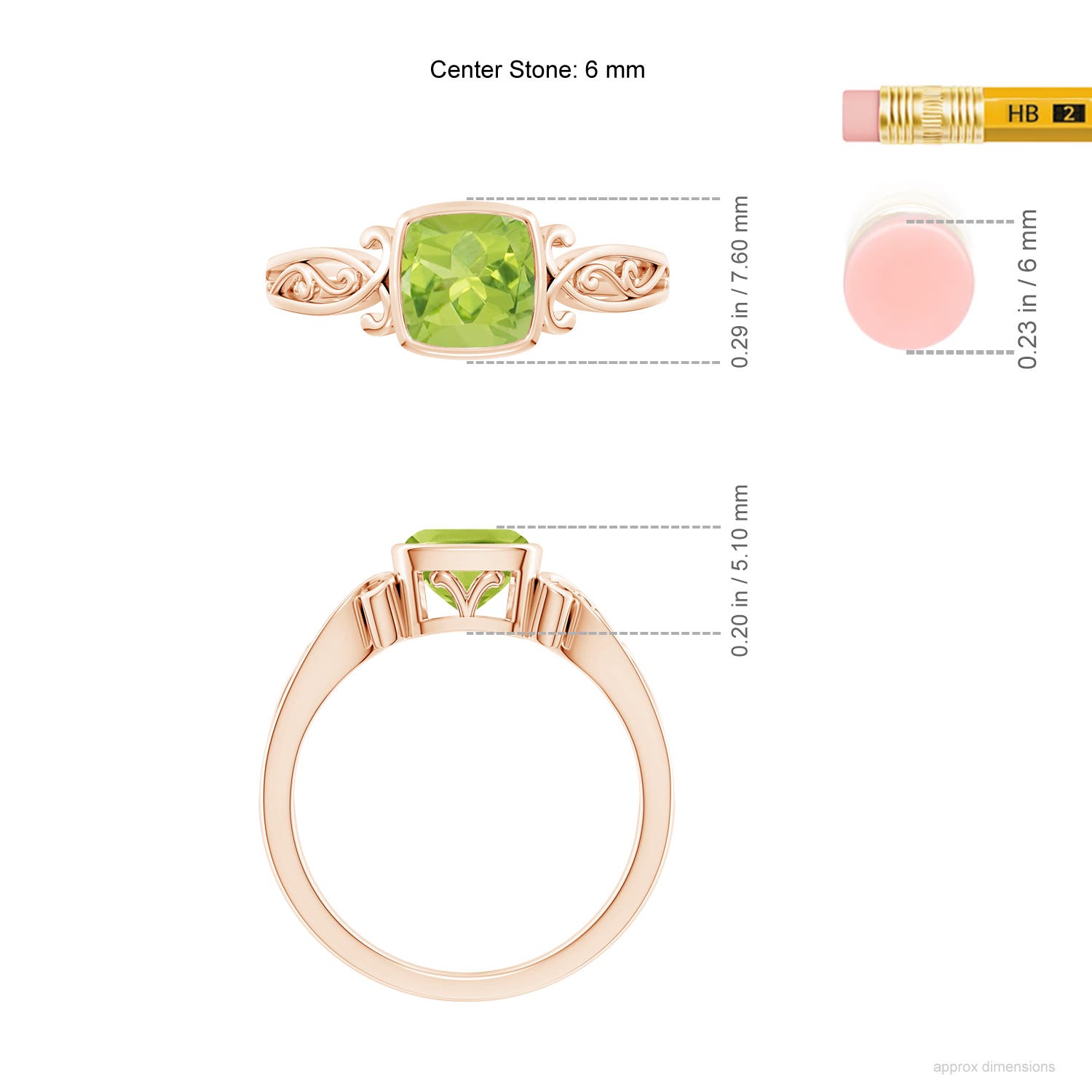 AA - Peridot / 1.1 CT / 14 KT Rose Gold