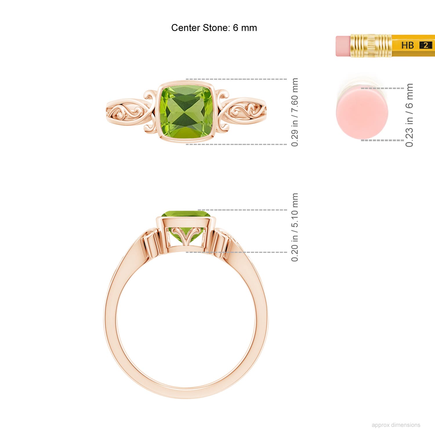 AAA - Peridot / 1.1 CT / 14 KT Rose Gold