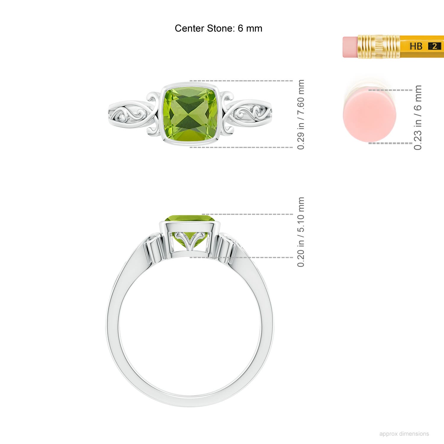 AAA - Peridot / 1.1 CT / 14 KT White Gold