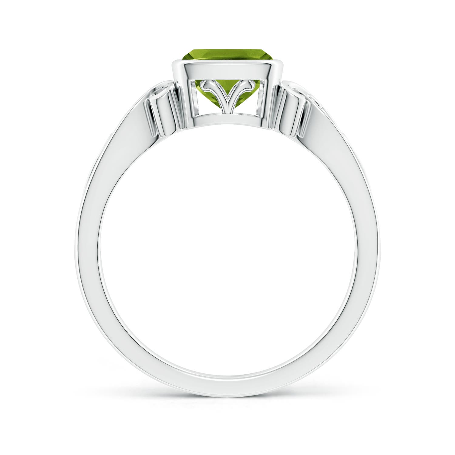 AAAA - Peridot / 1.1 CT / 14 KT White Gold