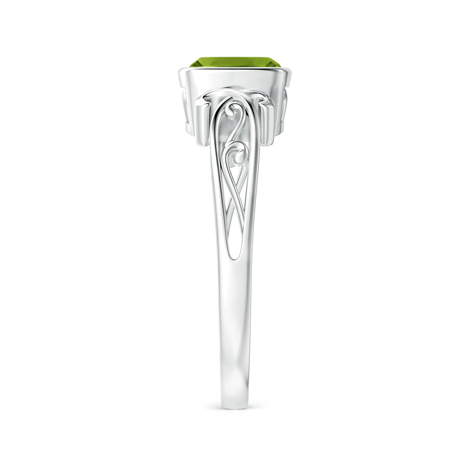 AAAA - Peridot / 1.1 CT / 14 KT White Gold