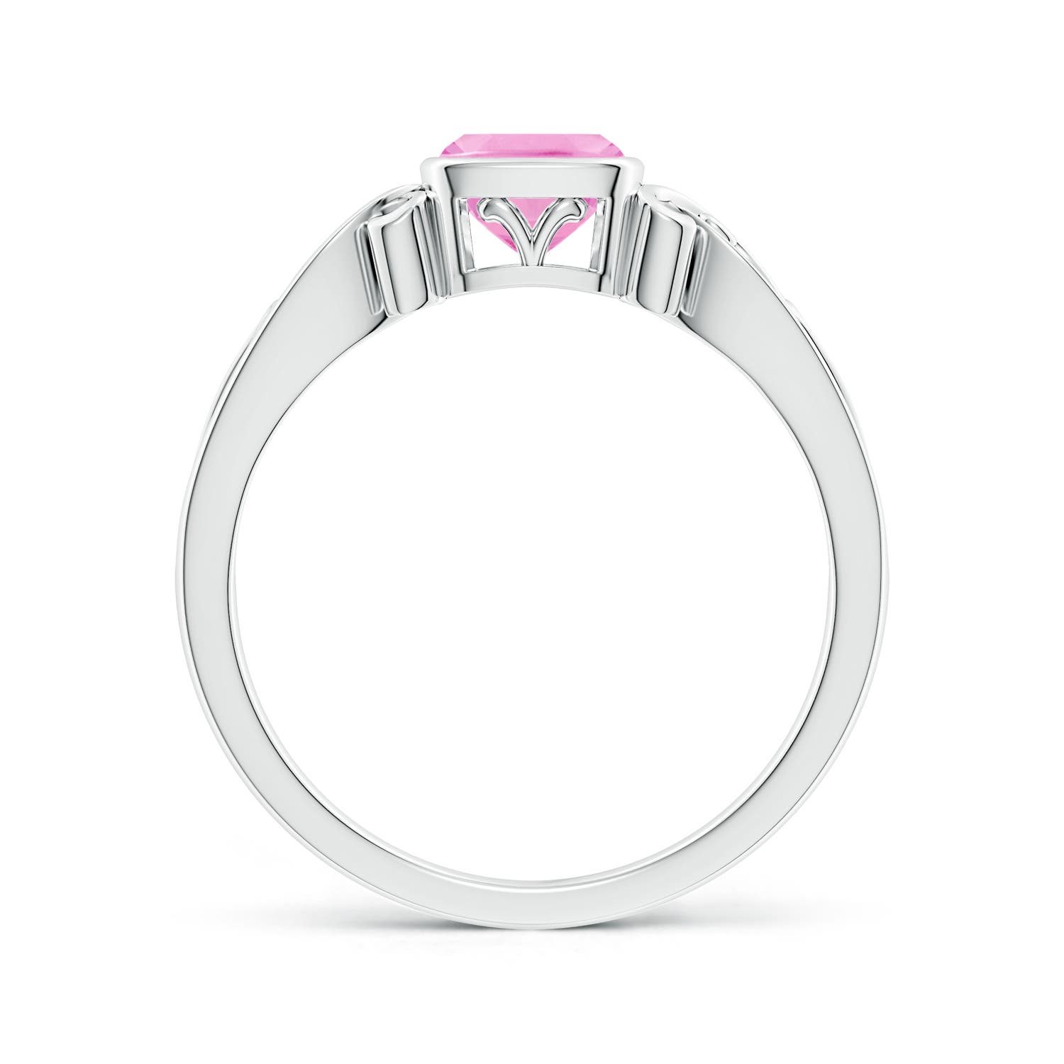 A - Pink Sapphire / 0.6 CT / 14 KT White Gold