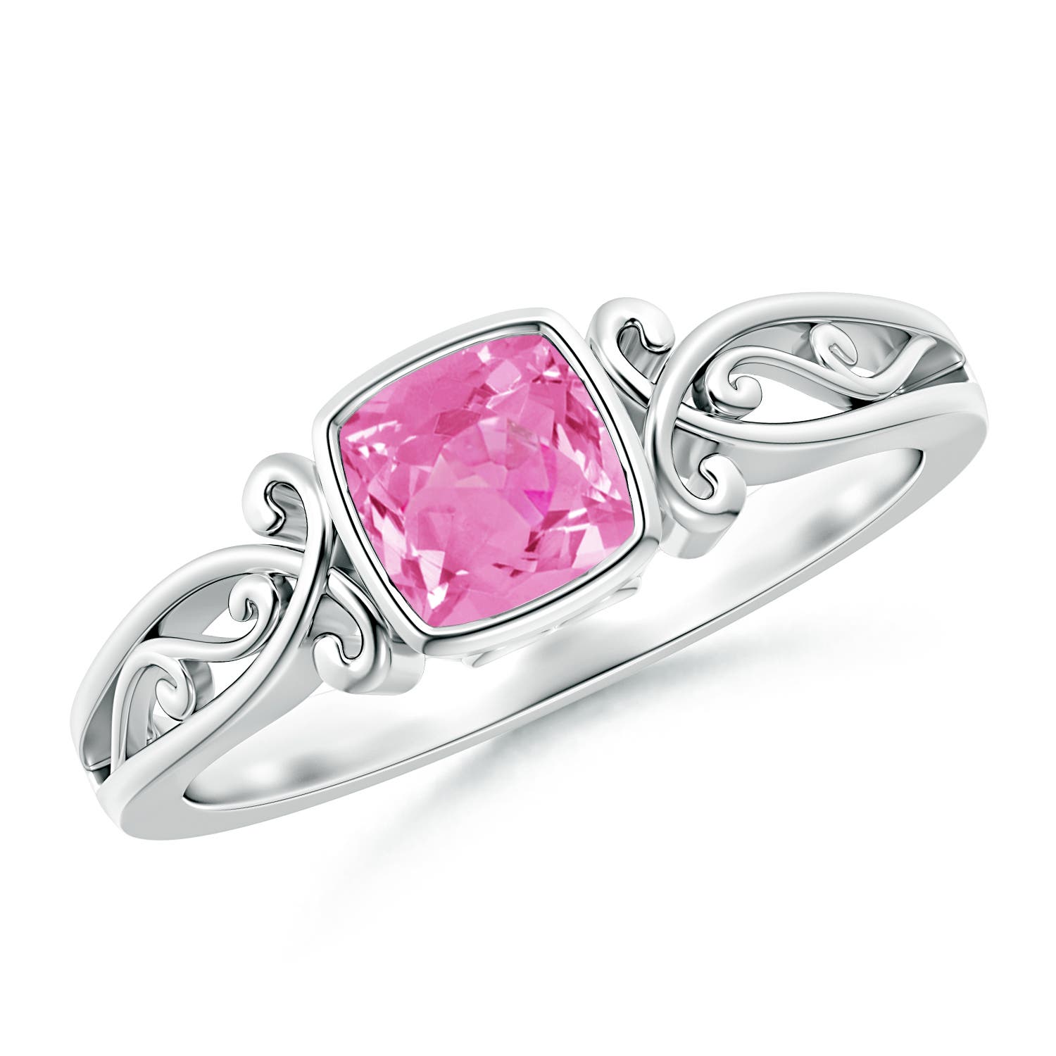 AA - Pink Sapphire / 0.6 CT / 14 KT White Gold