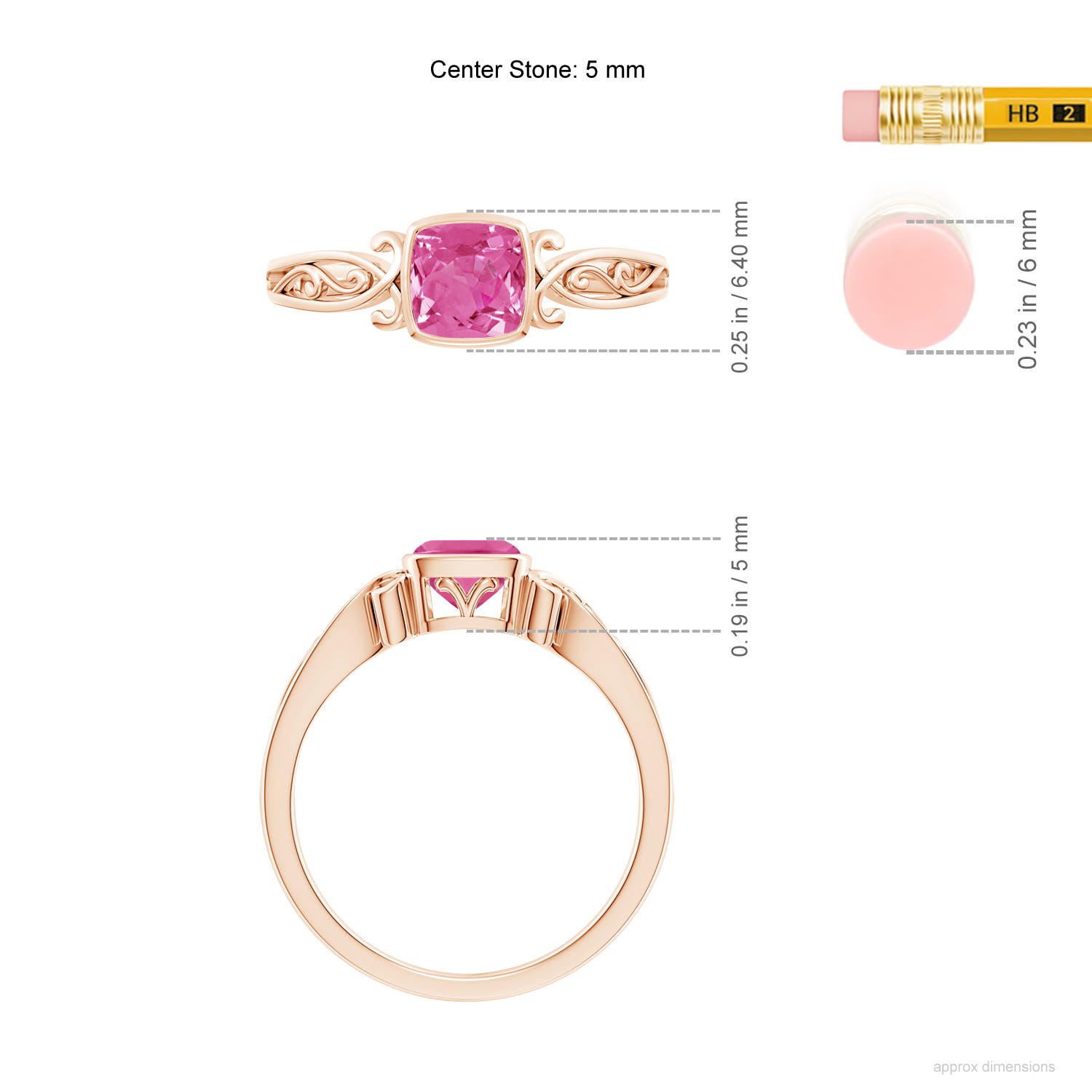 AAA - Pink Sapphire / 0.6 CT / 14 KT Rose Gold