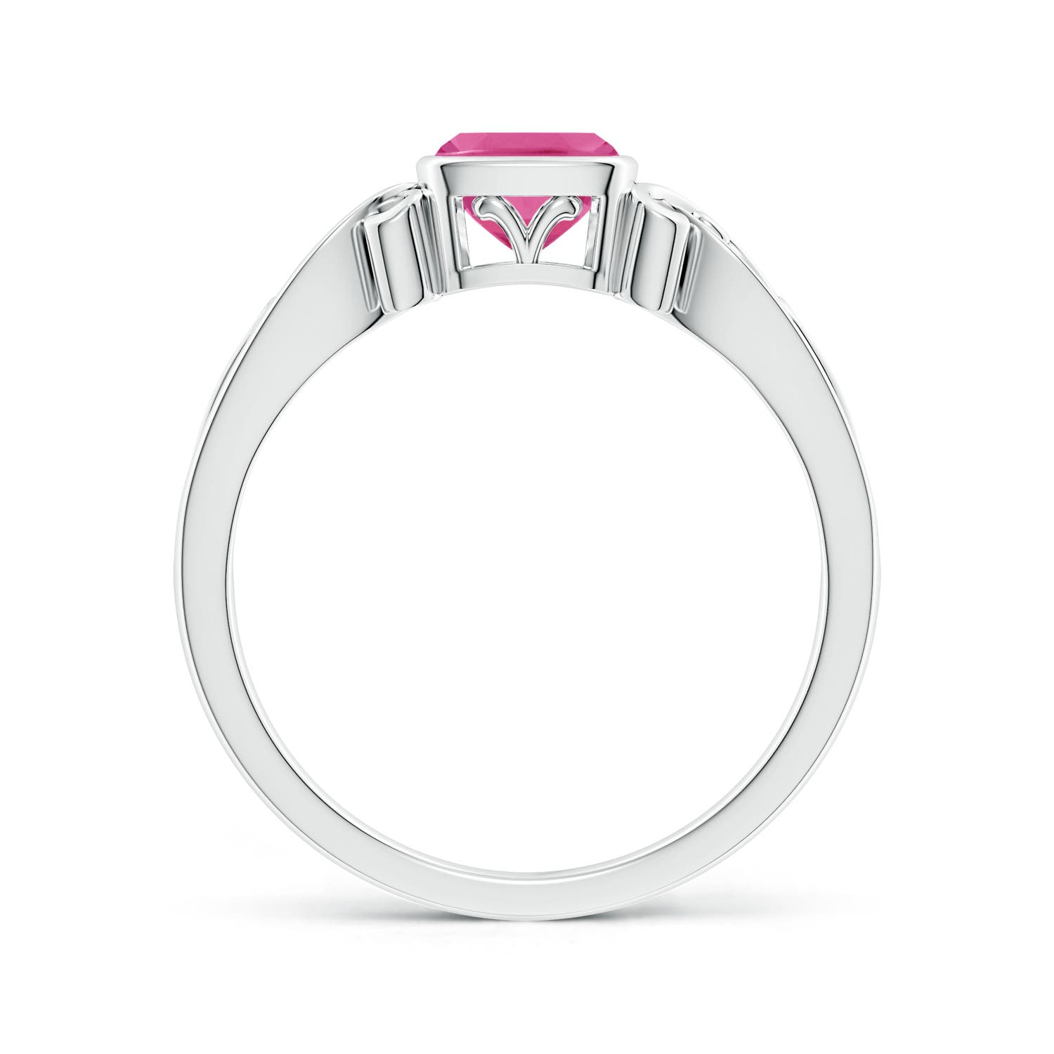 AAA - Pink Sapphire / 0.6 CT / 14 KT White Gold