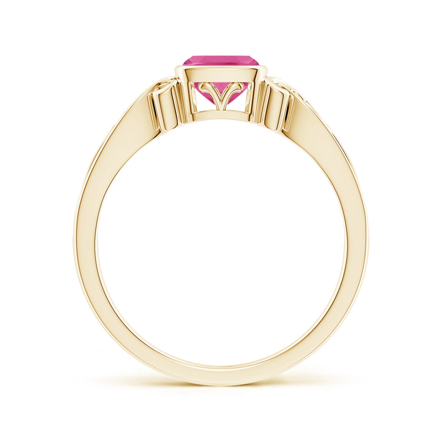 AAA - Pink Sapphire / 0.6 CT / 14 KT Yellow Gold