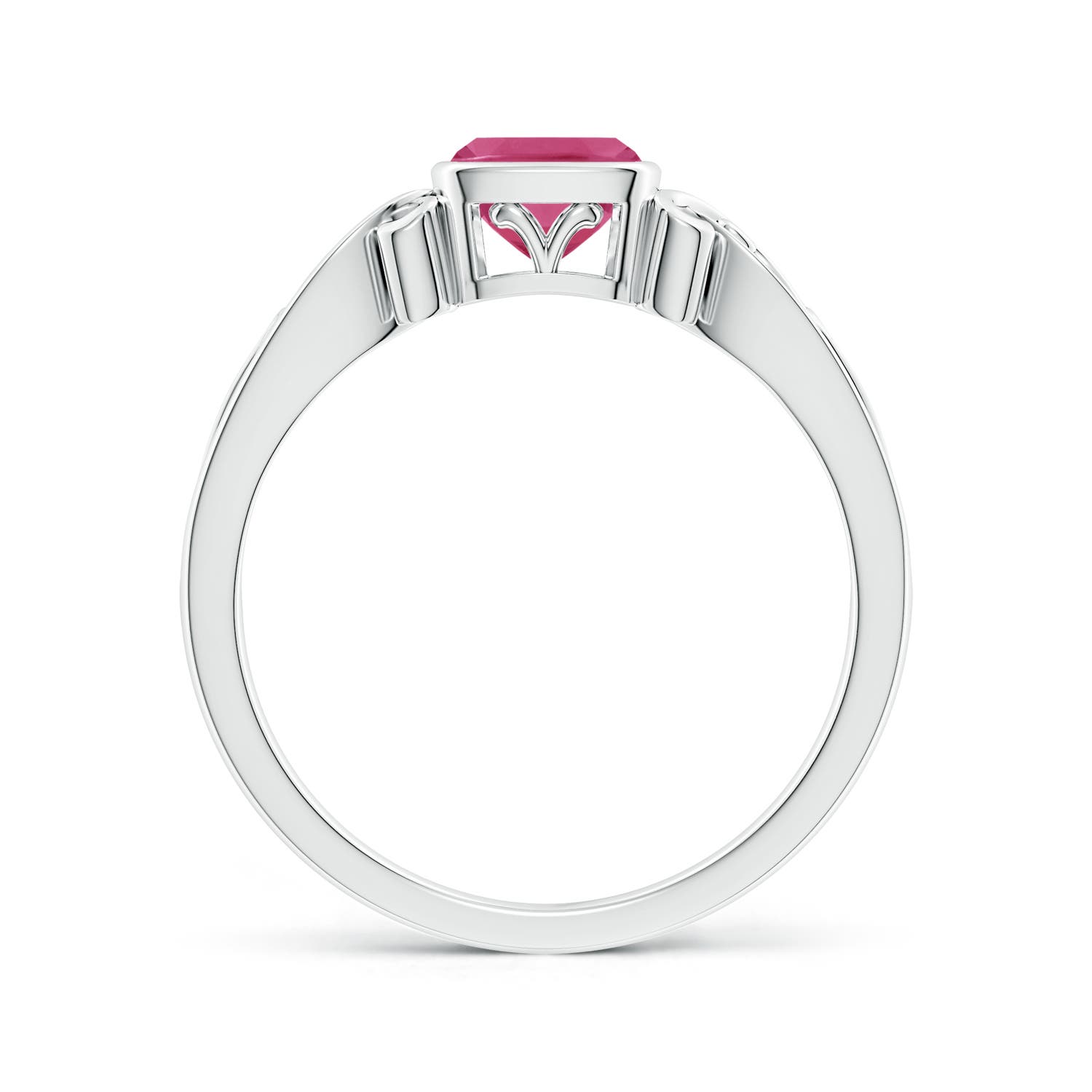 AAAA - Pink Sapphire / 0.6 CT / 14 KT White Gold