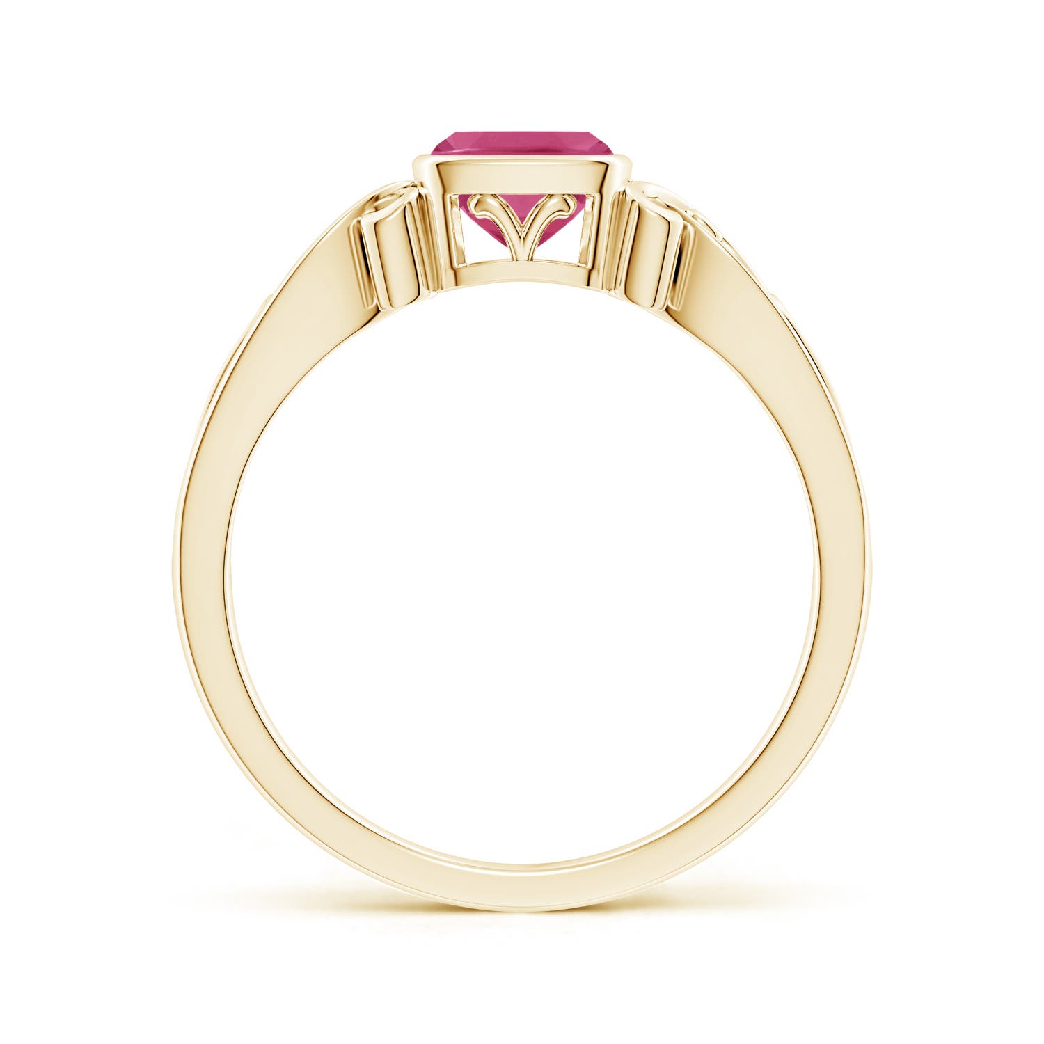 AAAA - Pink Sapphire / 0.6 CT / 14 KT Yellow Gold