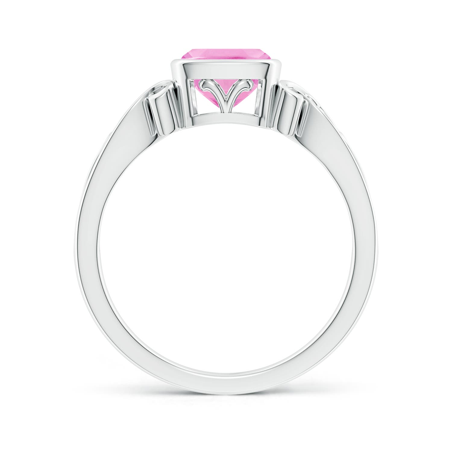 A - Pink Sapphire / 0.9 CT / 14 KT White Gold