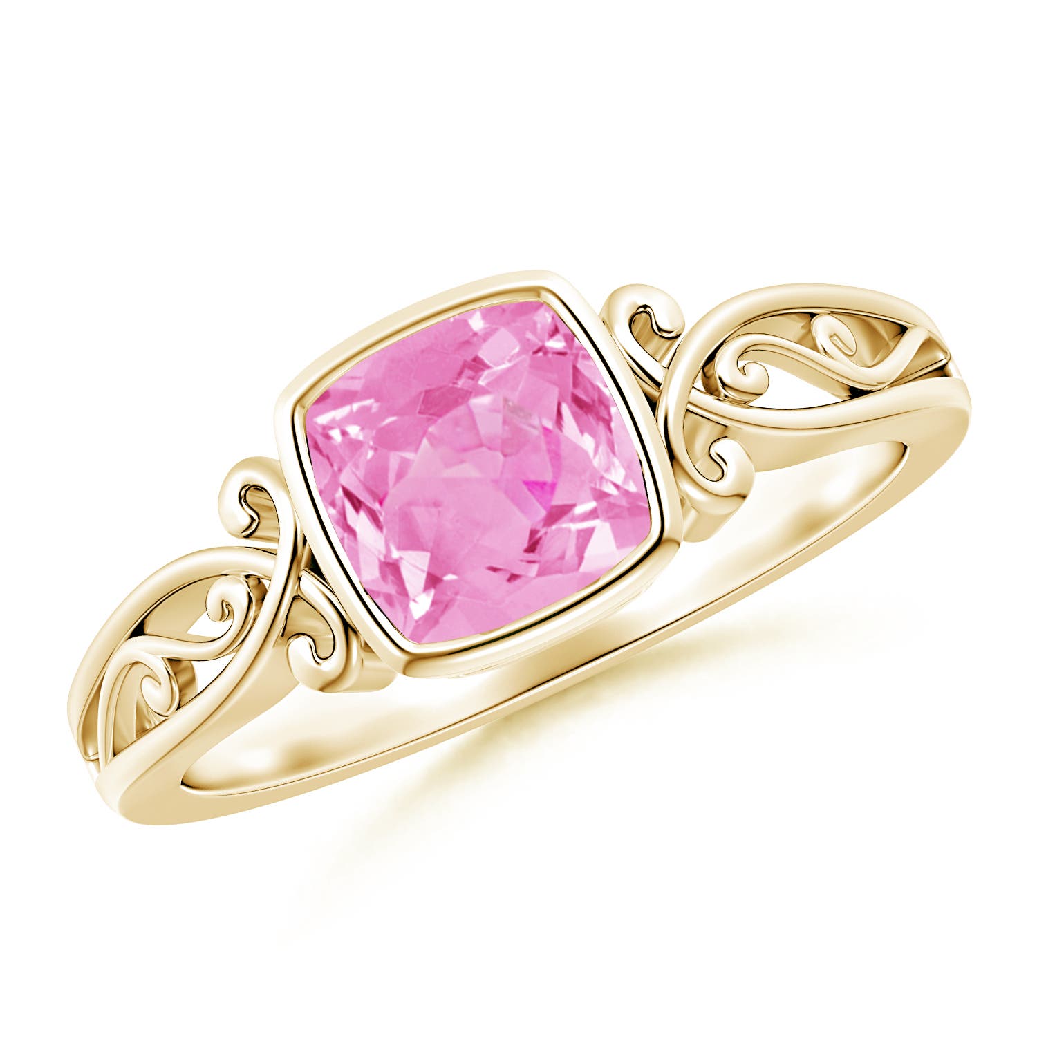 A - Pink Sapphire / 0.9 CT / 14 KT Yellow Gold